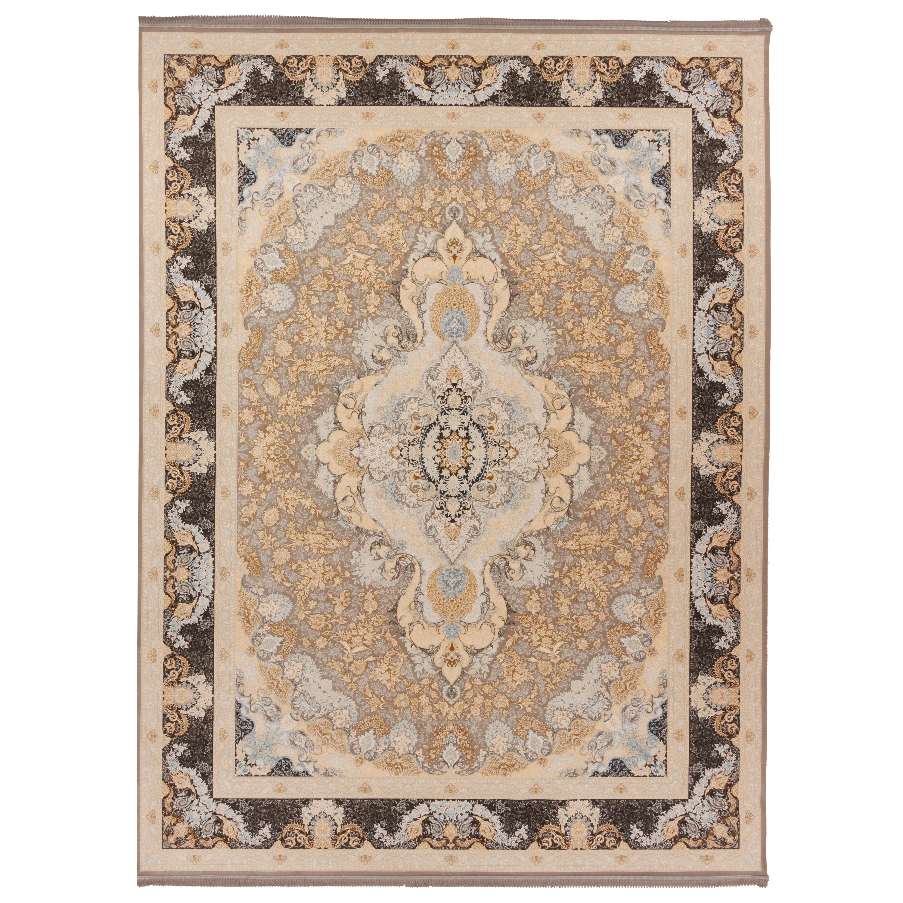 Machine-made Rug, Flowers & Leaves Medallion & Corner, Acrylic, SPU 100006