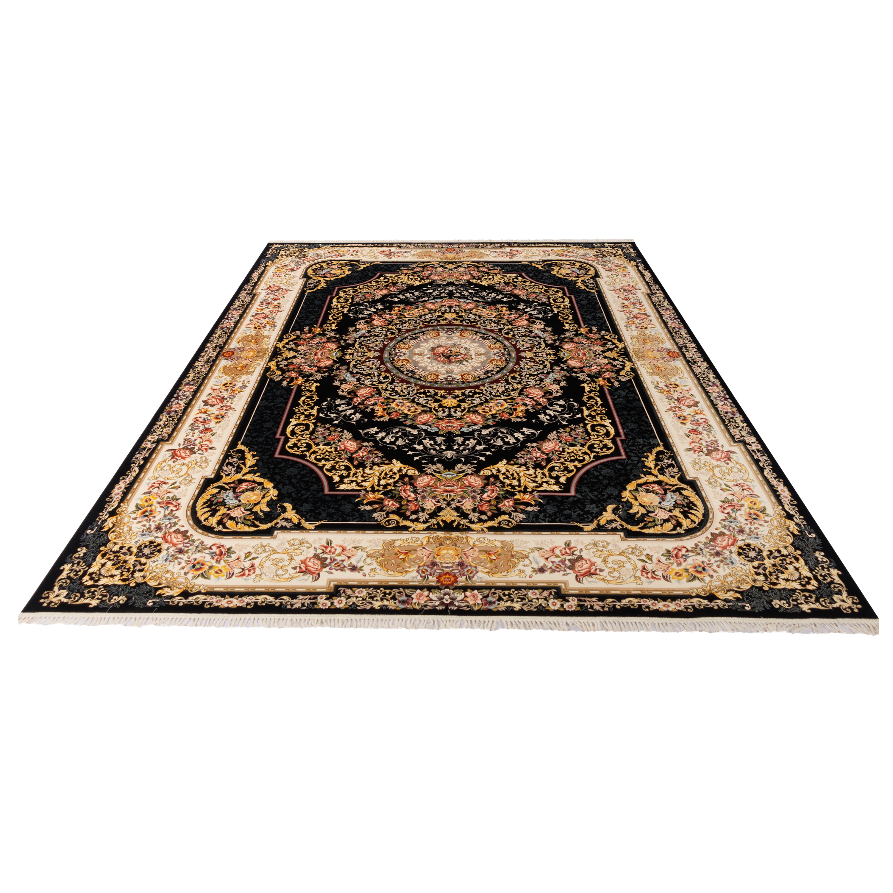 Machine-made Rug, Flowers & Leaves Medallion & Corner, Acrylic, SPU 100008