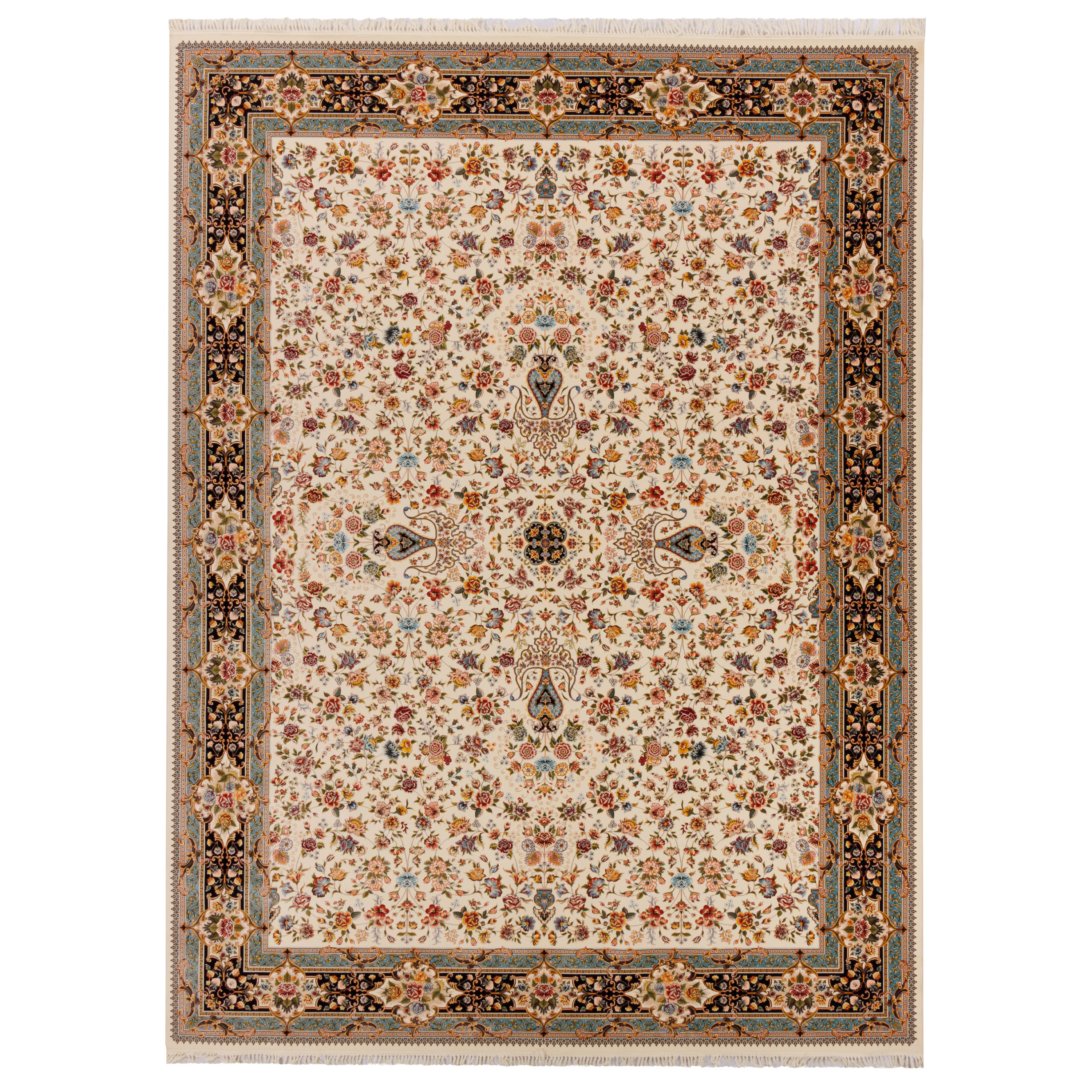 Machine-made Rug, Flowers & Leaves Scattered, Acrylic, SPU 100009