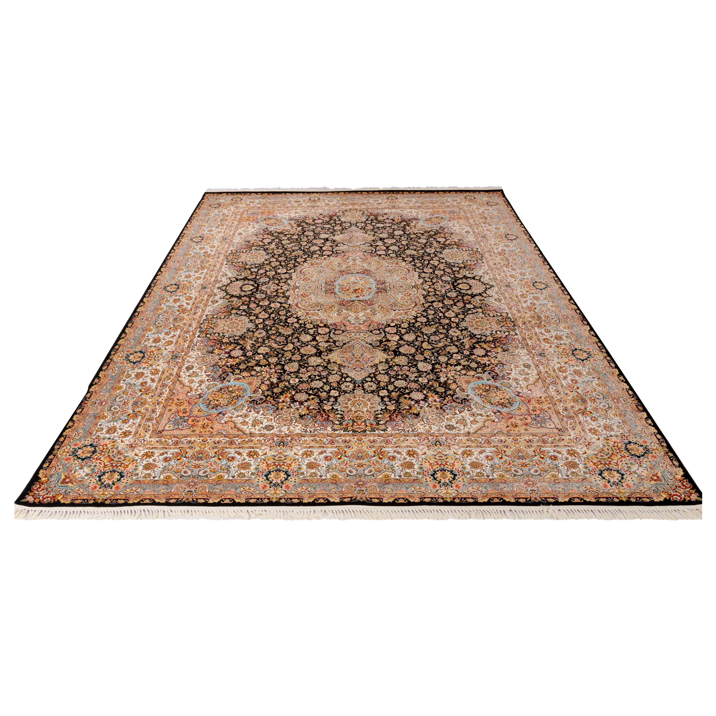 Machine-made Rug, Flowers & Leaves Medallion & Corner, Acrylic, SPU 100011