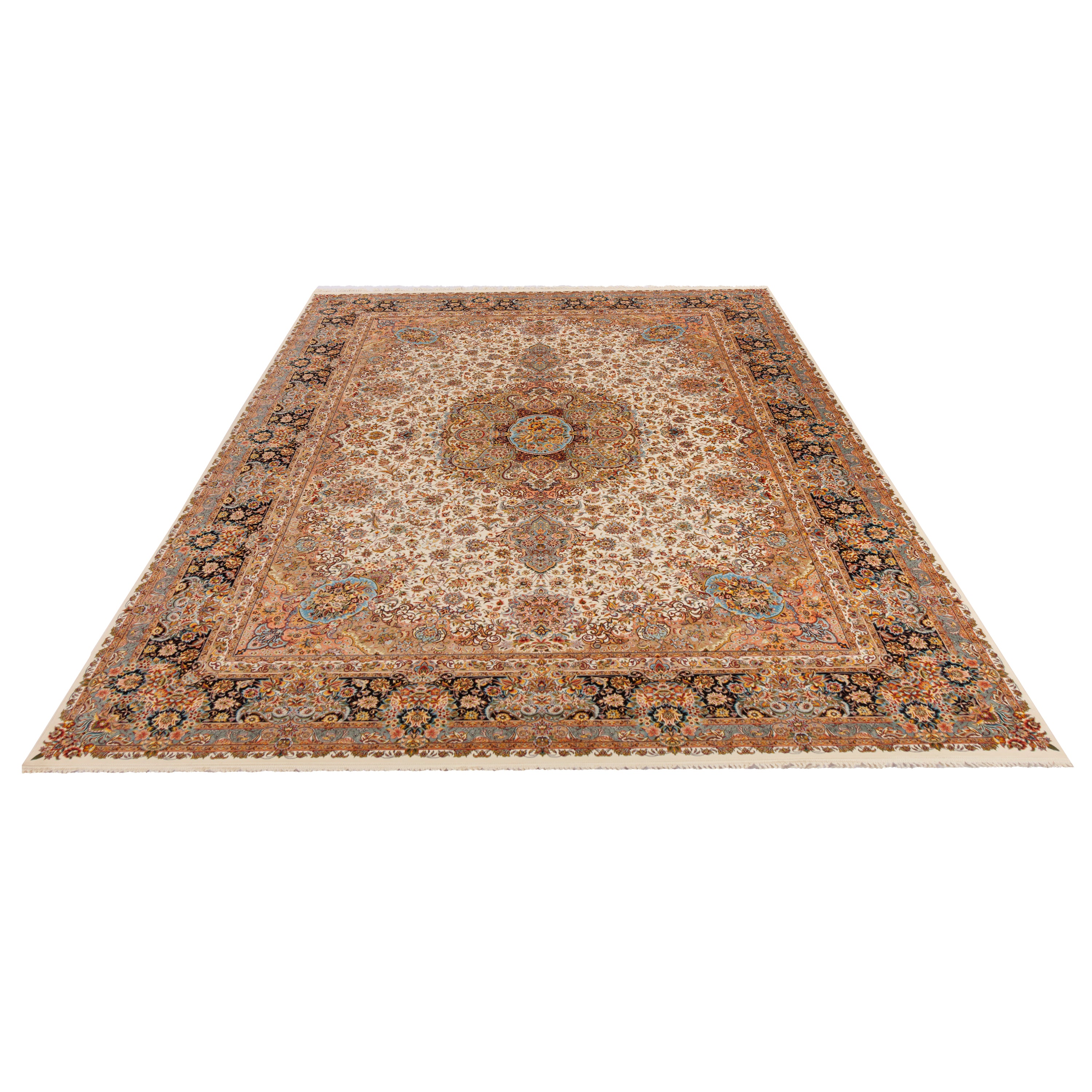 Machine-made Rug, Flowers & Leaves Medallion & Corner, Acrylic, SPU 100011