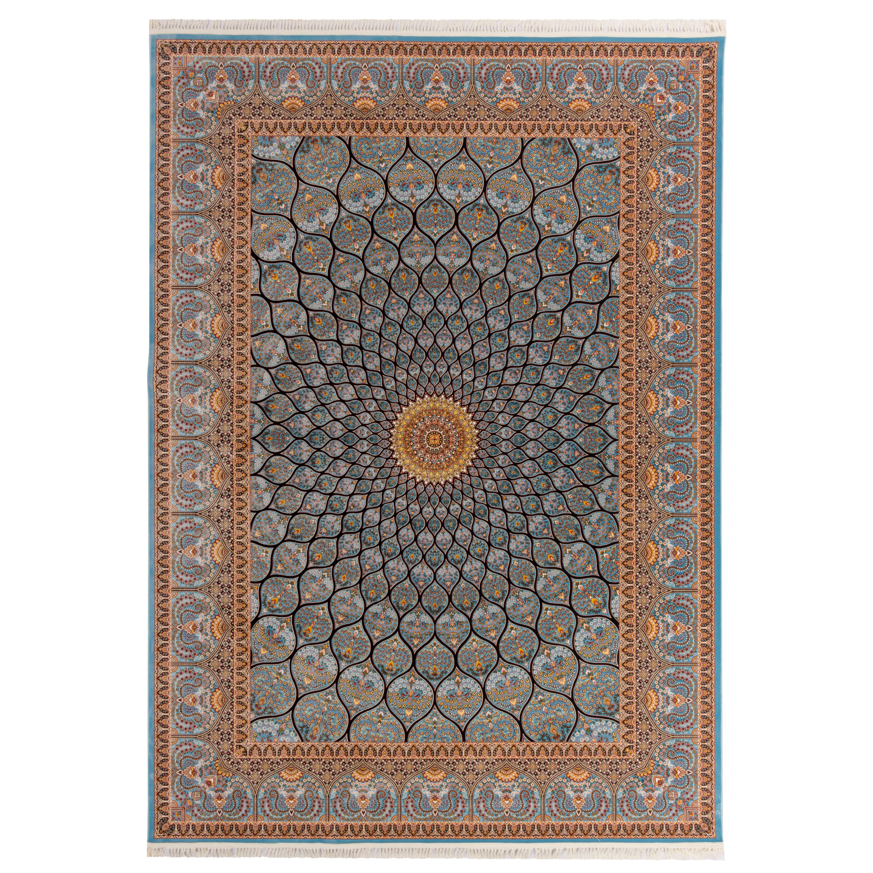 Machine-made Rug, Flowers & Leaves Dome, Acrylic, SPU 100013