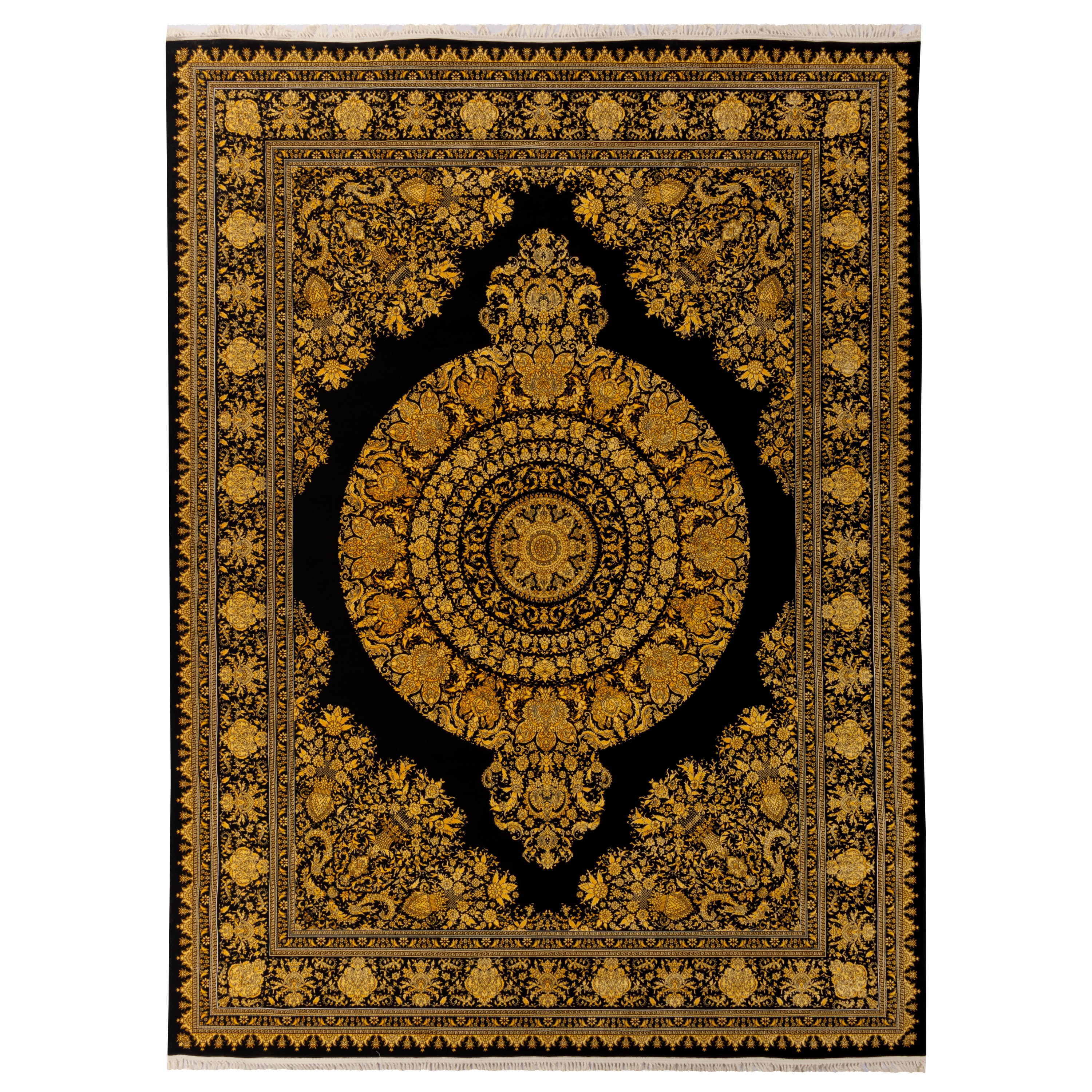 Machine-made Rug, Flowers & Leaves Medallion & Corner, Acrylic, SPU 100014