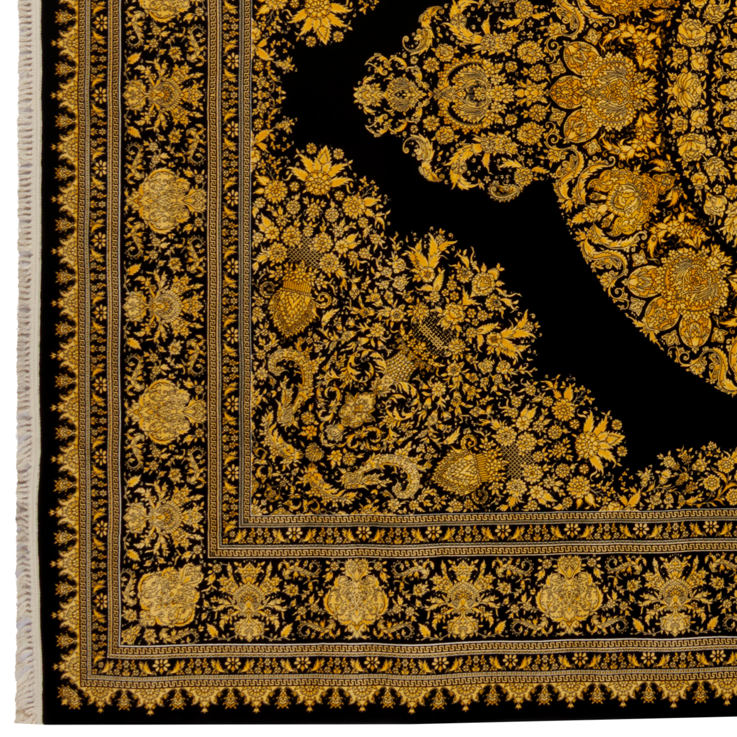 Machine-made Rug, Flowers & Leaves Medallion & Corner, Acrylic, SPU 100014