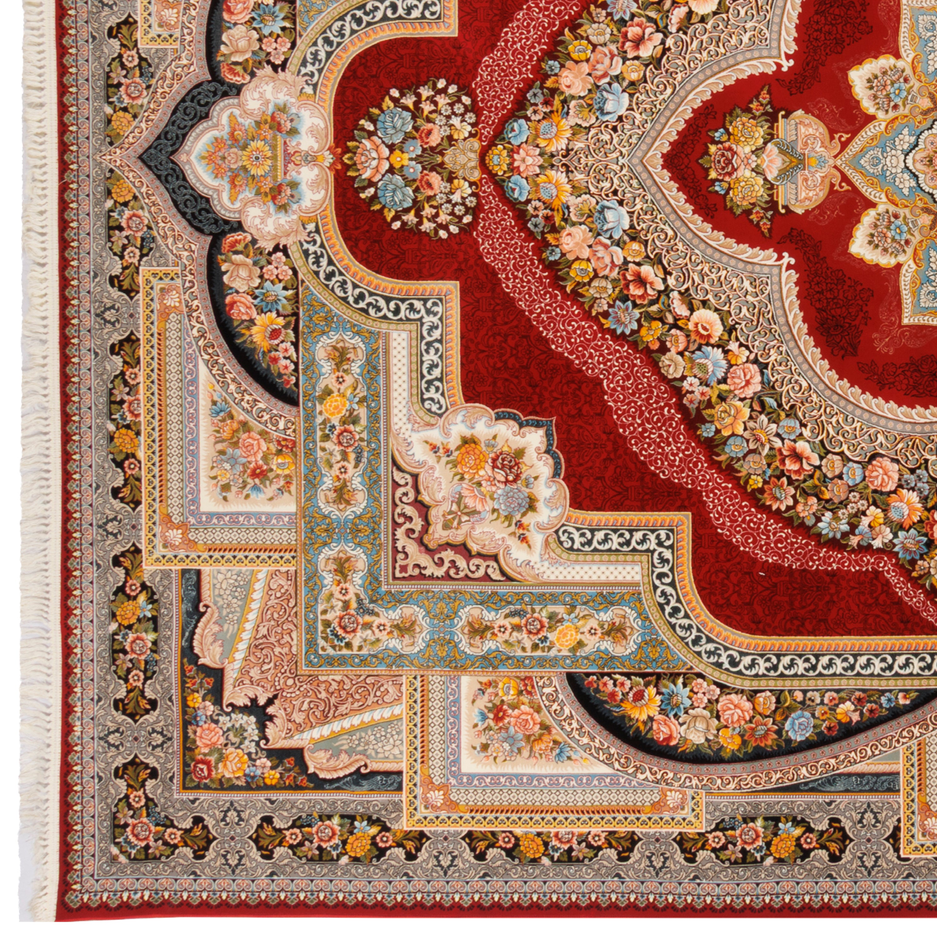 Machine-made Rug, Flowers & Leaves Medallion & Corner, Acrylic, SPU 100047