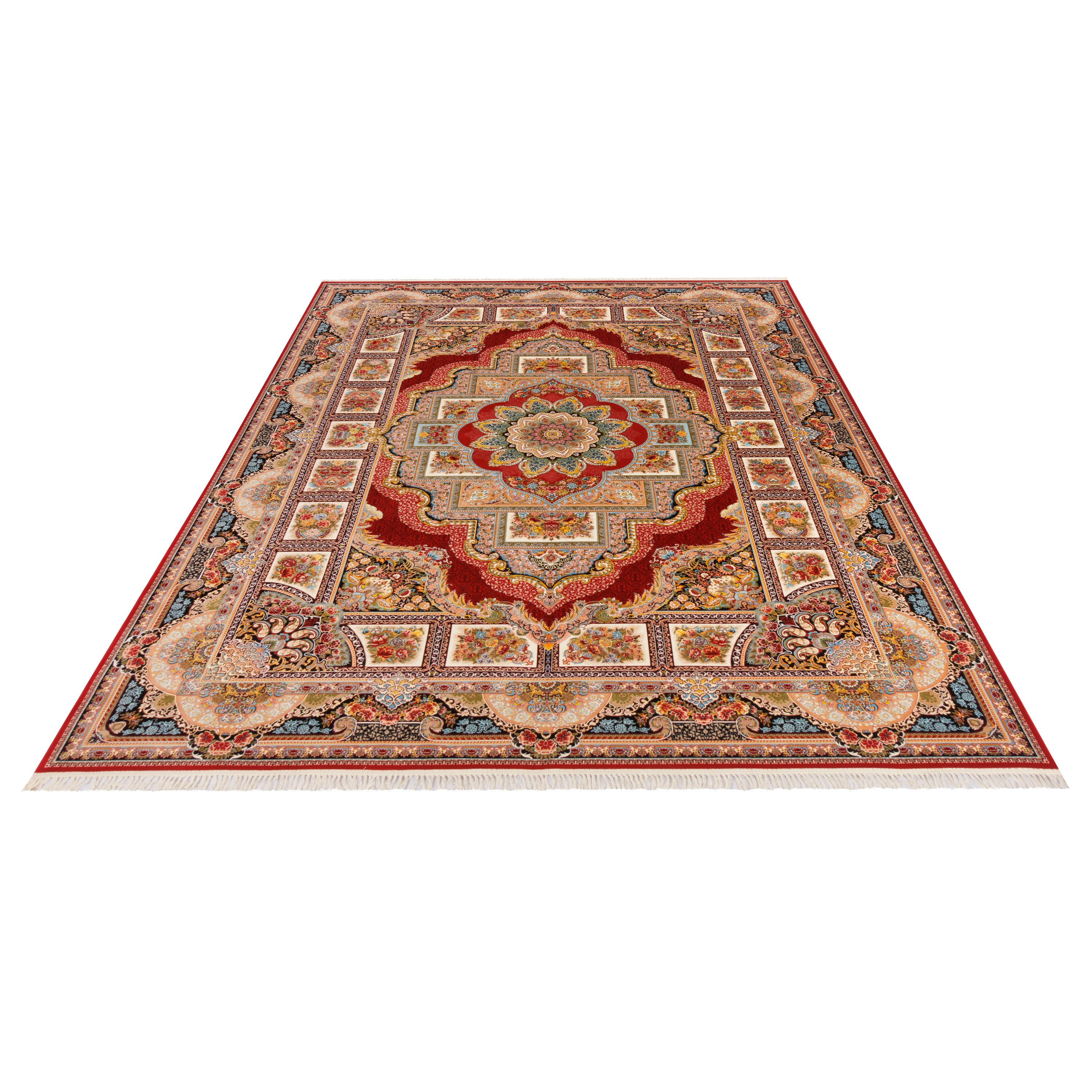 Machine-made Rug, Flowers & Leaves Medallion & Corner, Acrylic, SPU 100050