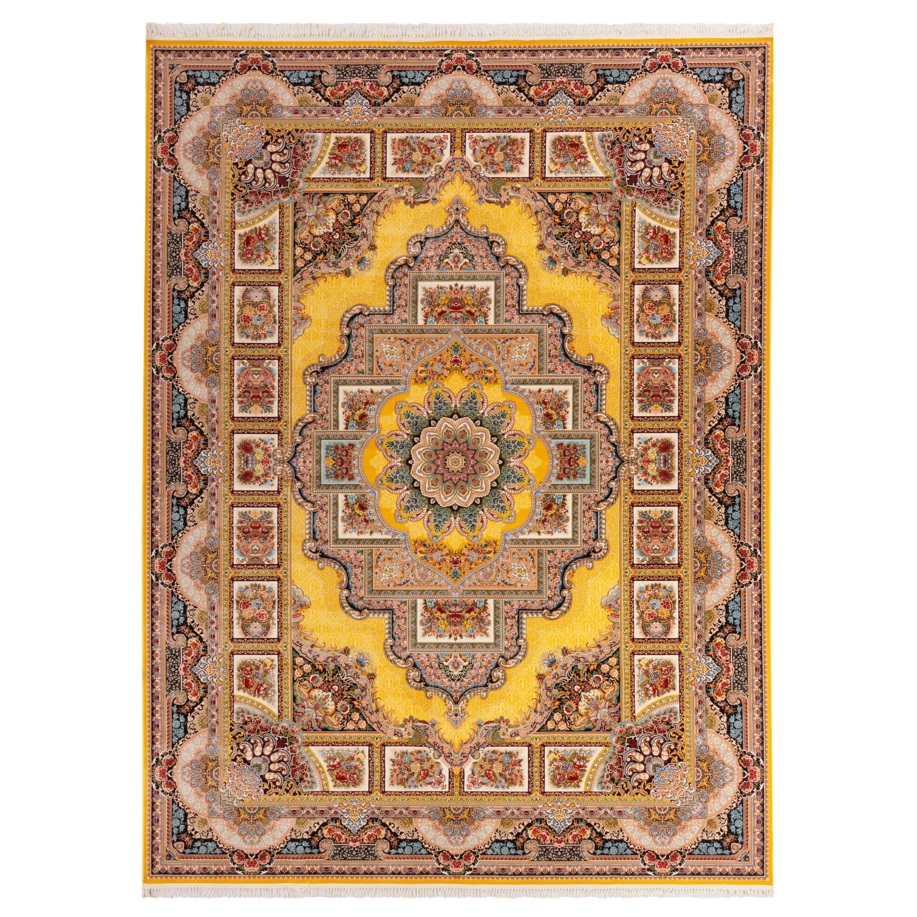 Machine-made Rug, Flowers & Leaves Medallion & Corner, Acrylic, SPU 100050