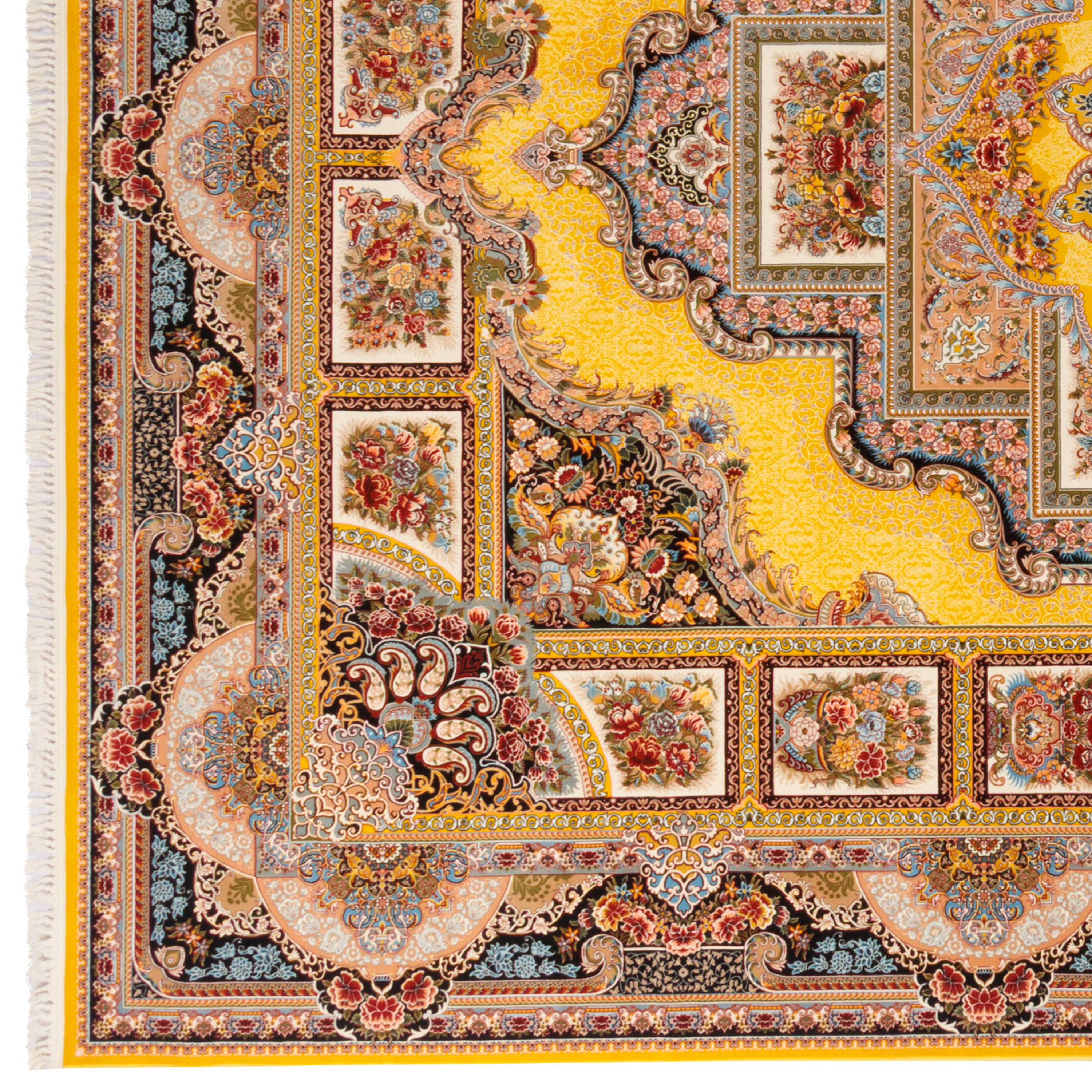 Machine-made Rug, Flowers & Leaves Medallion & Corner, Acrylic, SPU 100050