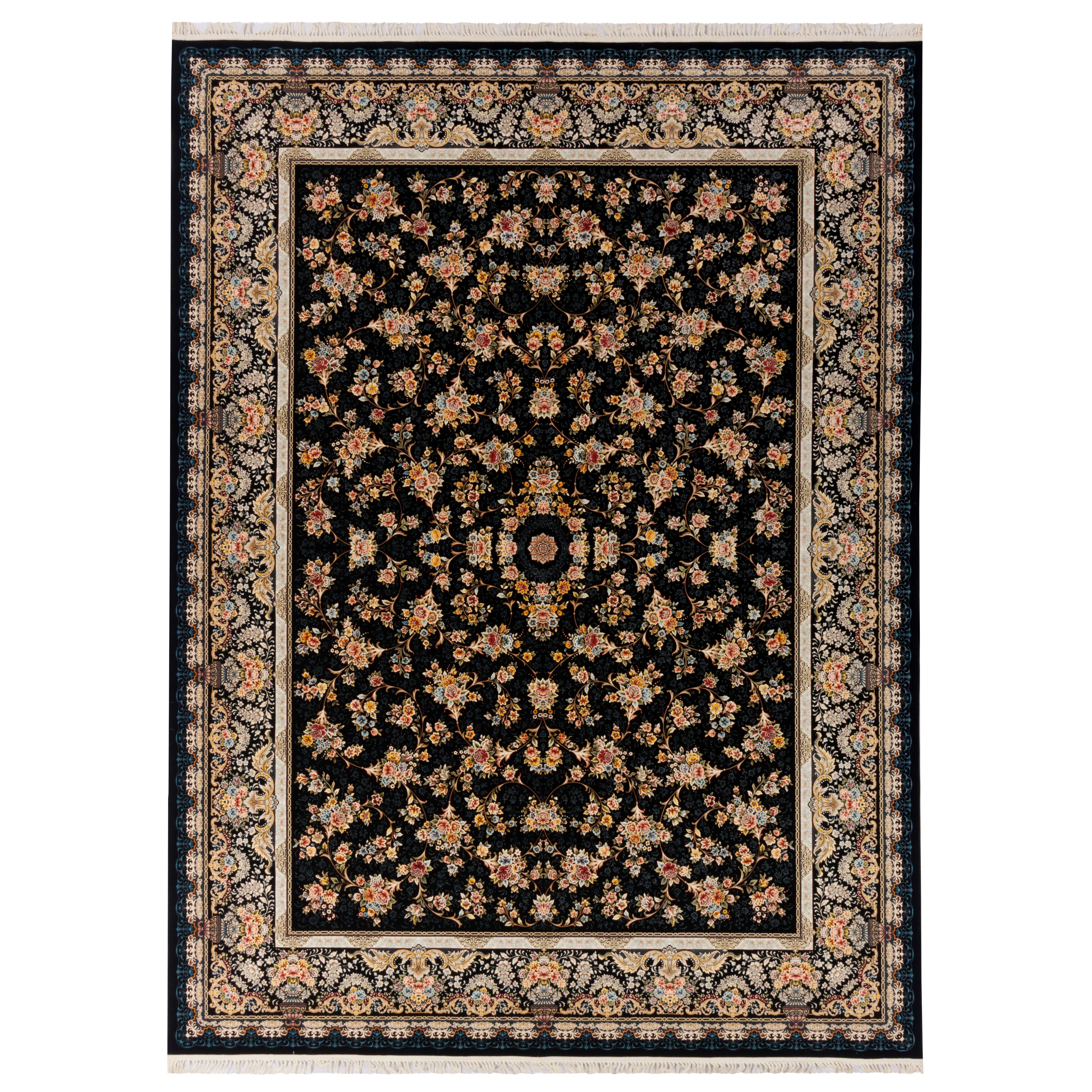 Machine-made Rug, Flowers & Leaves Scattered, Acrylic, SPU 100054