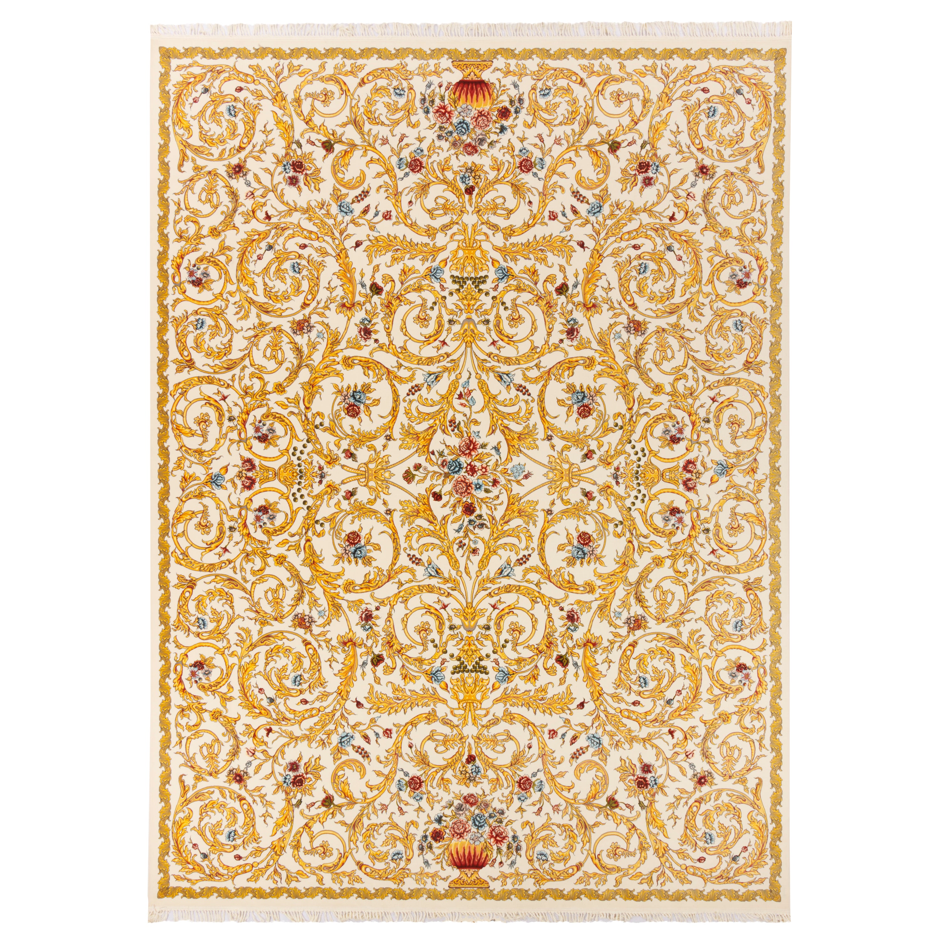 Machine-made Rug, Flowers & Leaves Scattered, Acrylic, SPU 100055