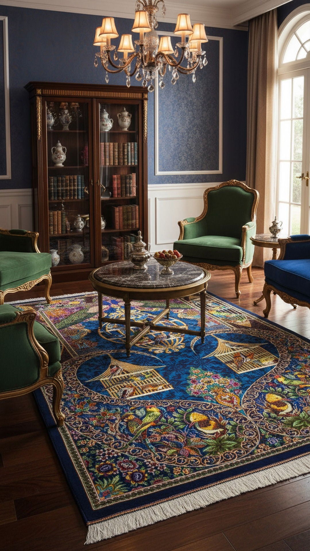 Qom Handmade Carpet — Sarasar | Full Silk | 100 × 146 cm | SKU 10100175