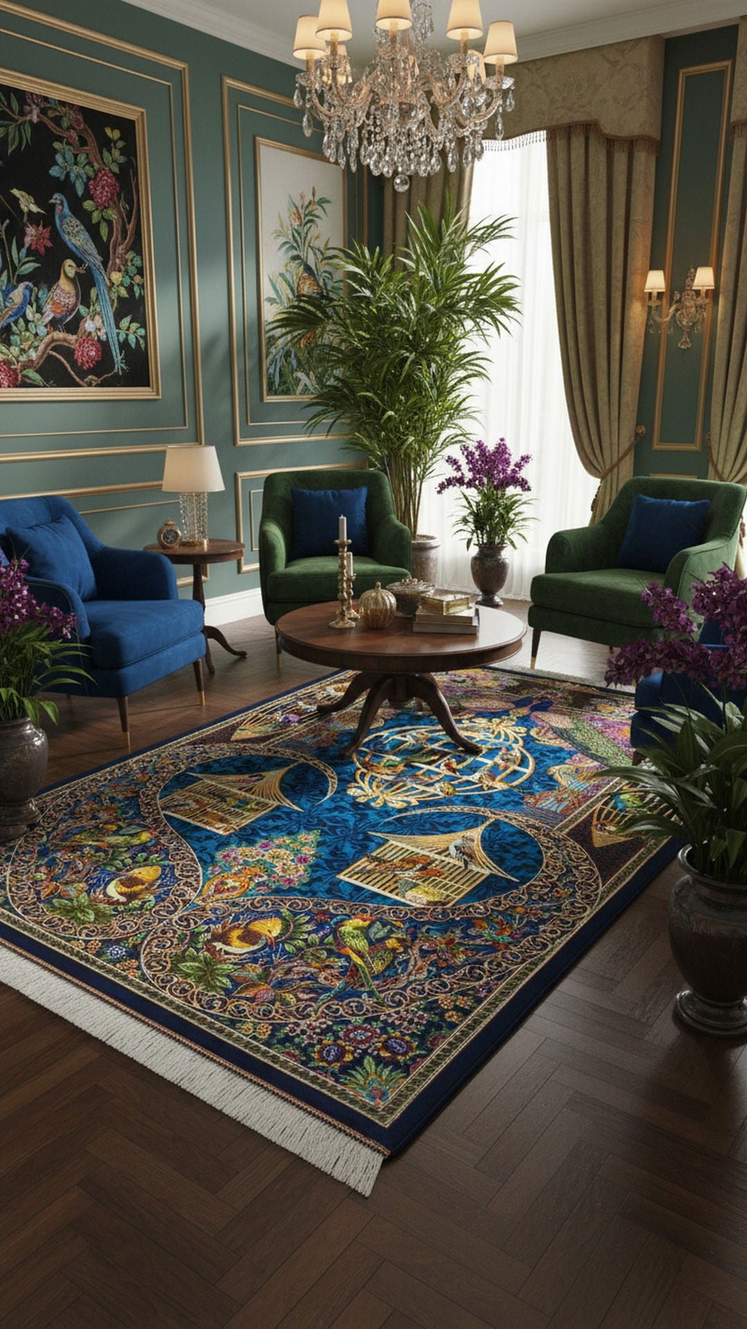 Qom Handmade Carpet — Sarasar | Full Silk | 100 × 146 cm | SKU 10100175