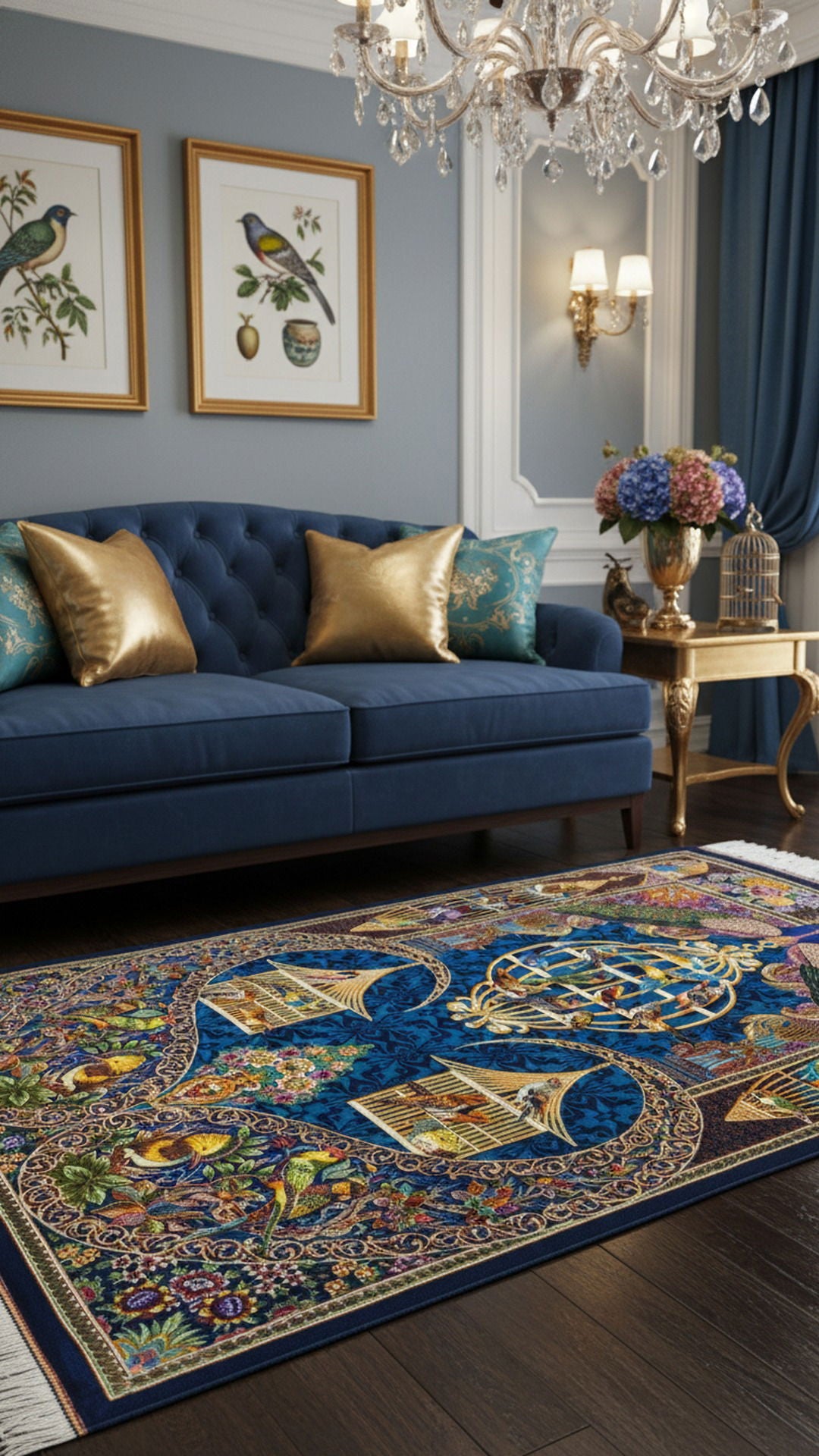 Qom Handmade Carpet — Sarasar | Full Silk | 100 × 146 cm | SKU 10100175