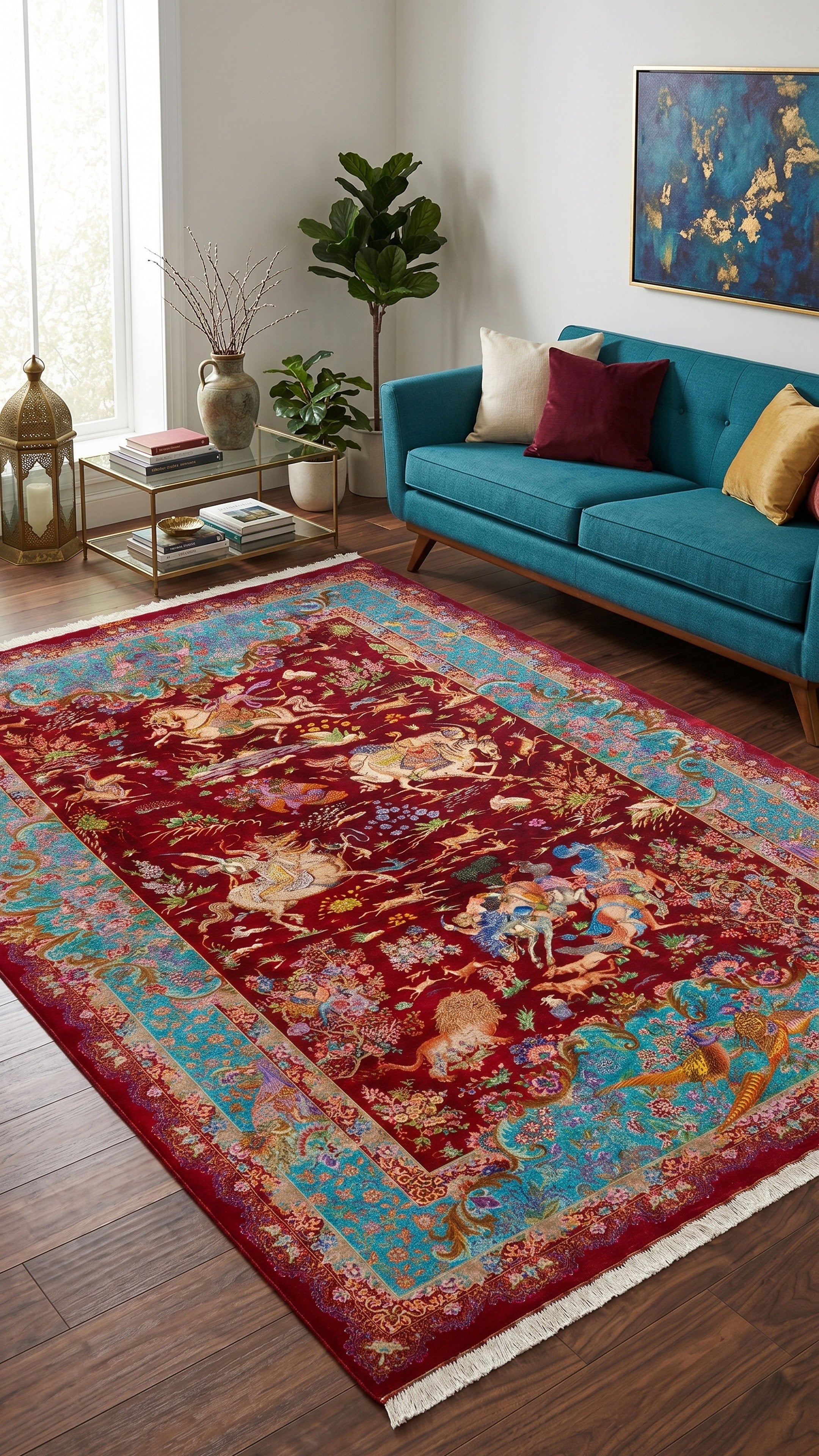 سجادة قم يدوية - ساراسار | حرير كامل | 200 × 300 سم | رمز المنتج 10601089
