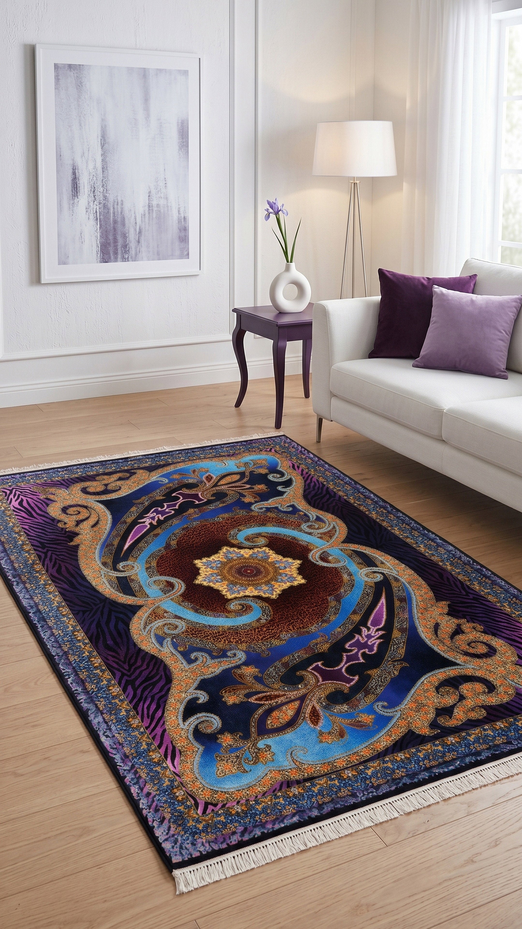 سجادة قم يدوية — ترنج دار | حرير بالكامل | 198 × 300 سم | رمز المنتج 10501066