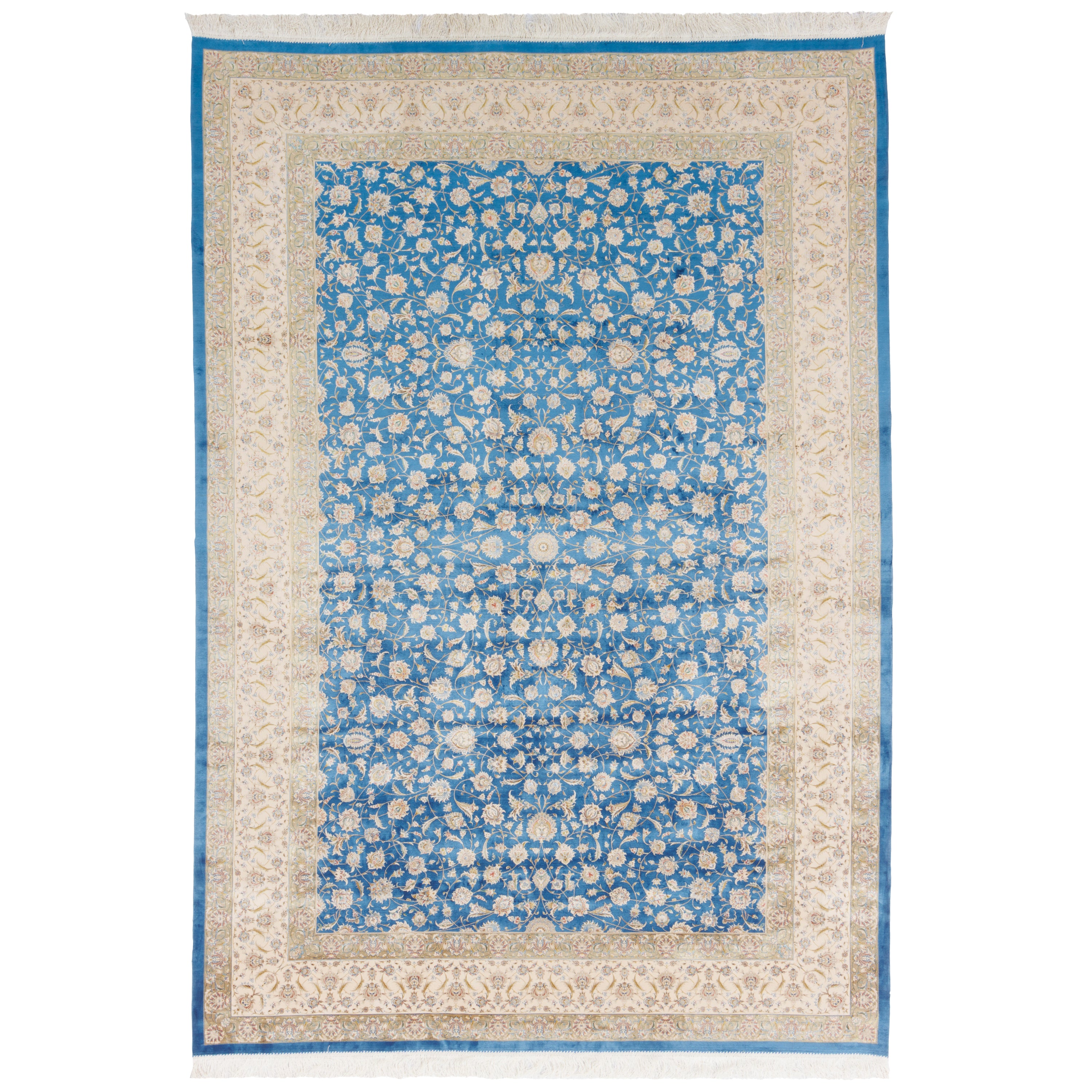 Machine-made Rug, Flowers & Leaves Scattered, Acrylic & Bamboo Silk, SPU 200175
