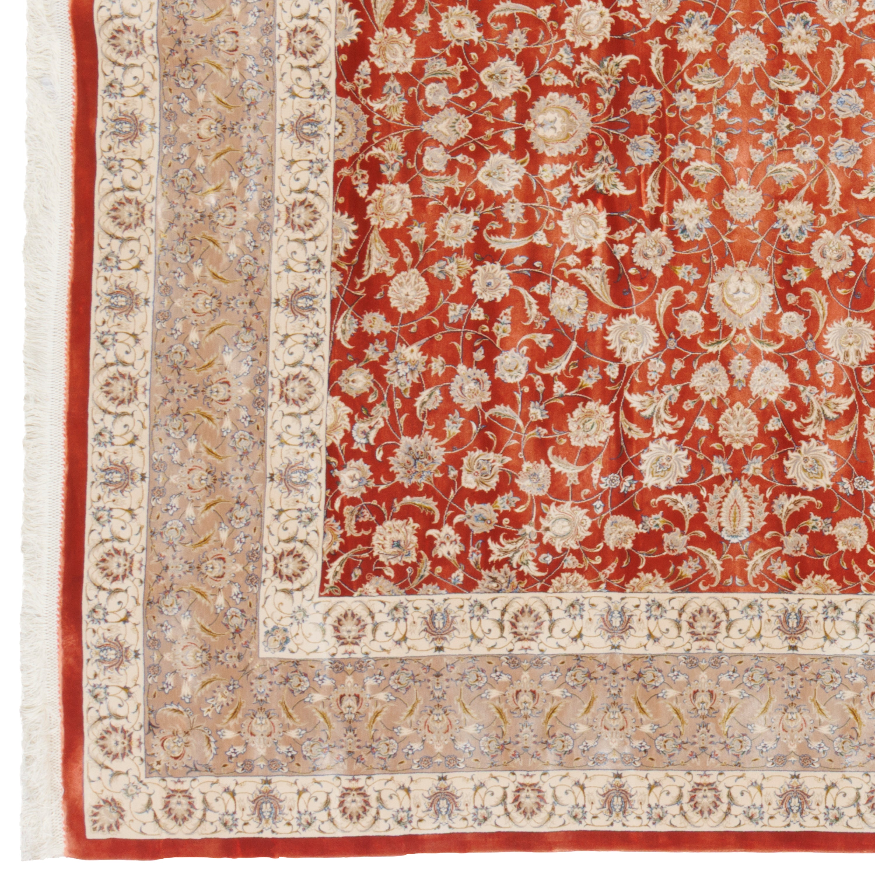 Machine-made Rug, Flowers & Leaves Scattered, Acrylic & Bamboo Silk, SPU 200175