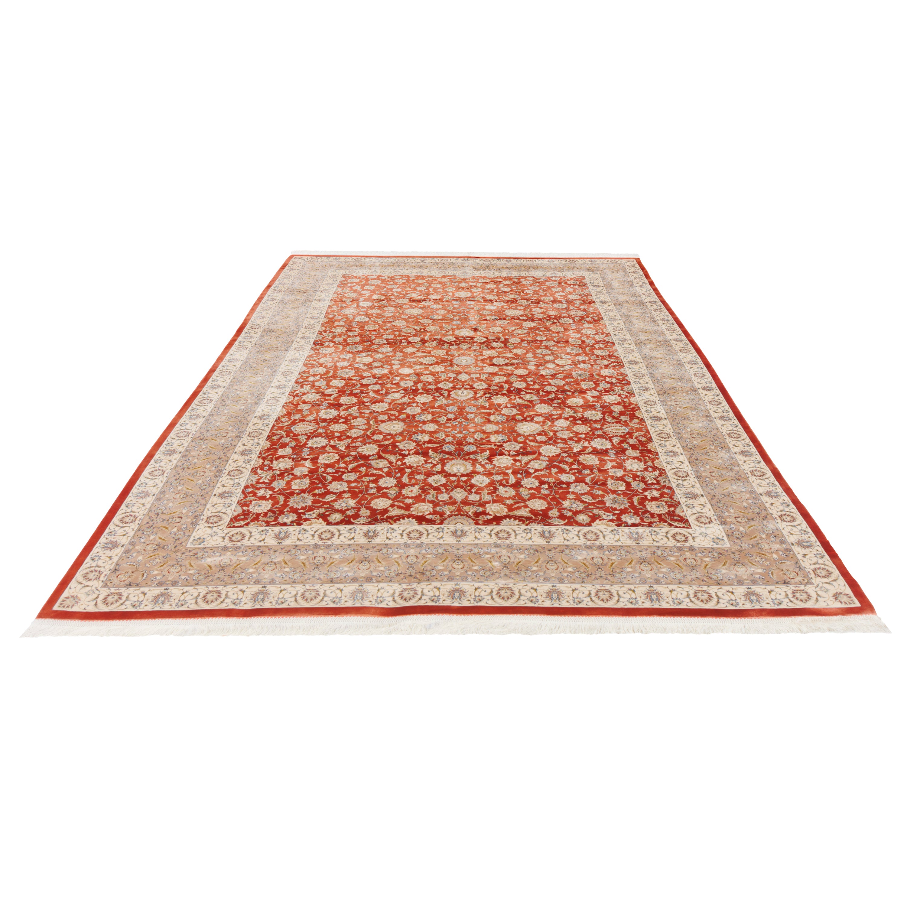 Machine-made Rug, Flowers & Leaves Scattered, Acrylic & Bamboo Silk, SPU 200175