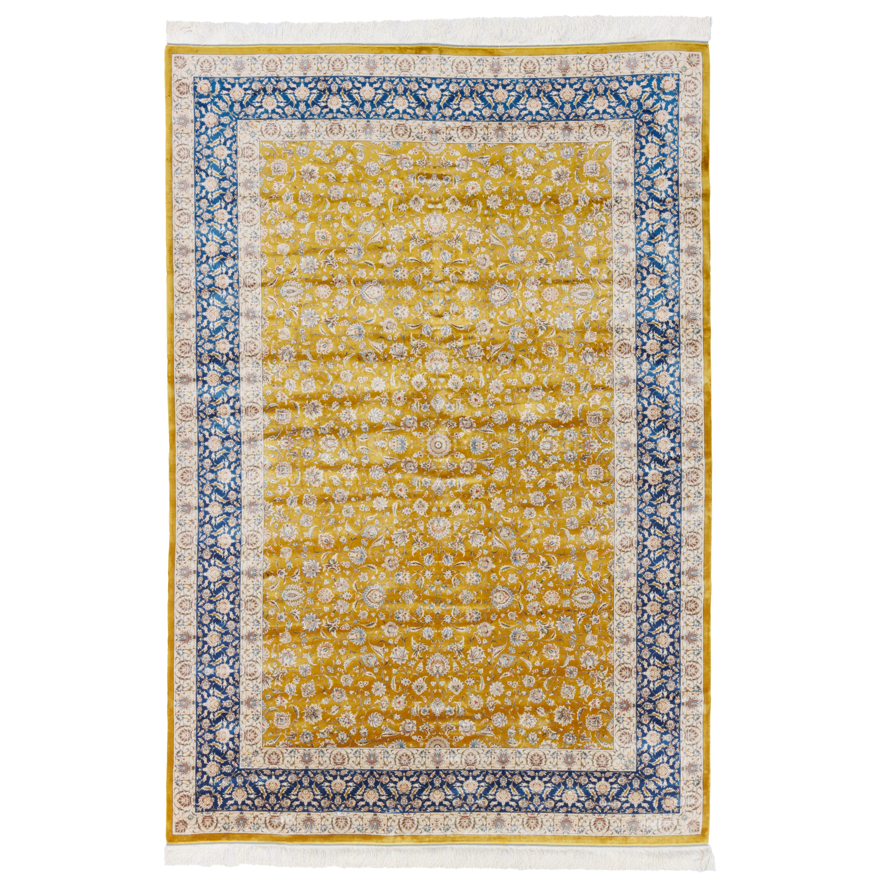 Machine-made Rug, Flowers & Leaves Scattered, Acrylic & Bamboo Silk, SPU 200175
