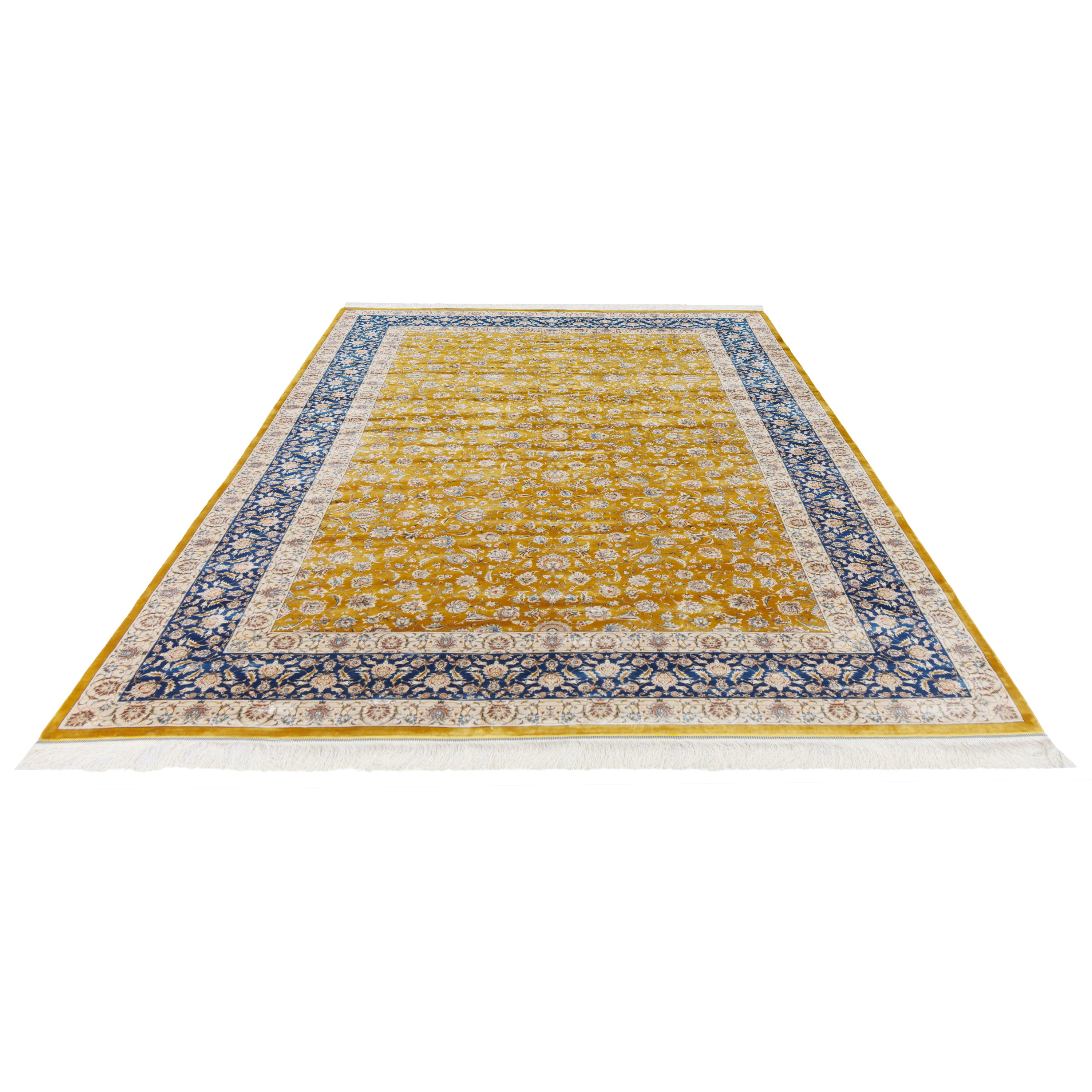 Machine-made Rug, Flowers & Leaves Scattered, Acrylic & Bamboo Silk, SPU 200175
