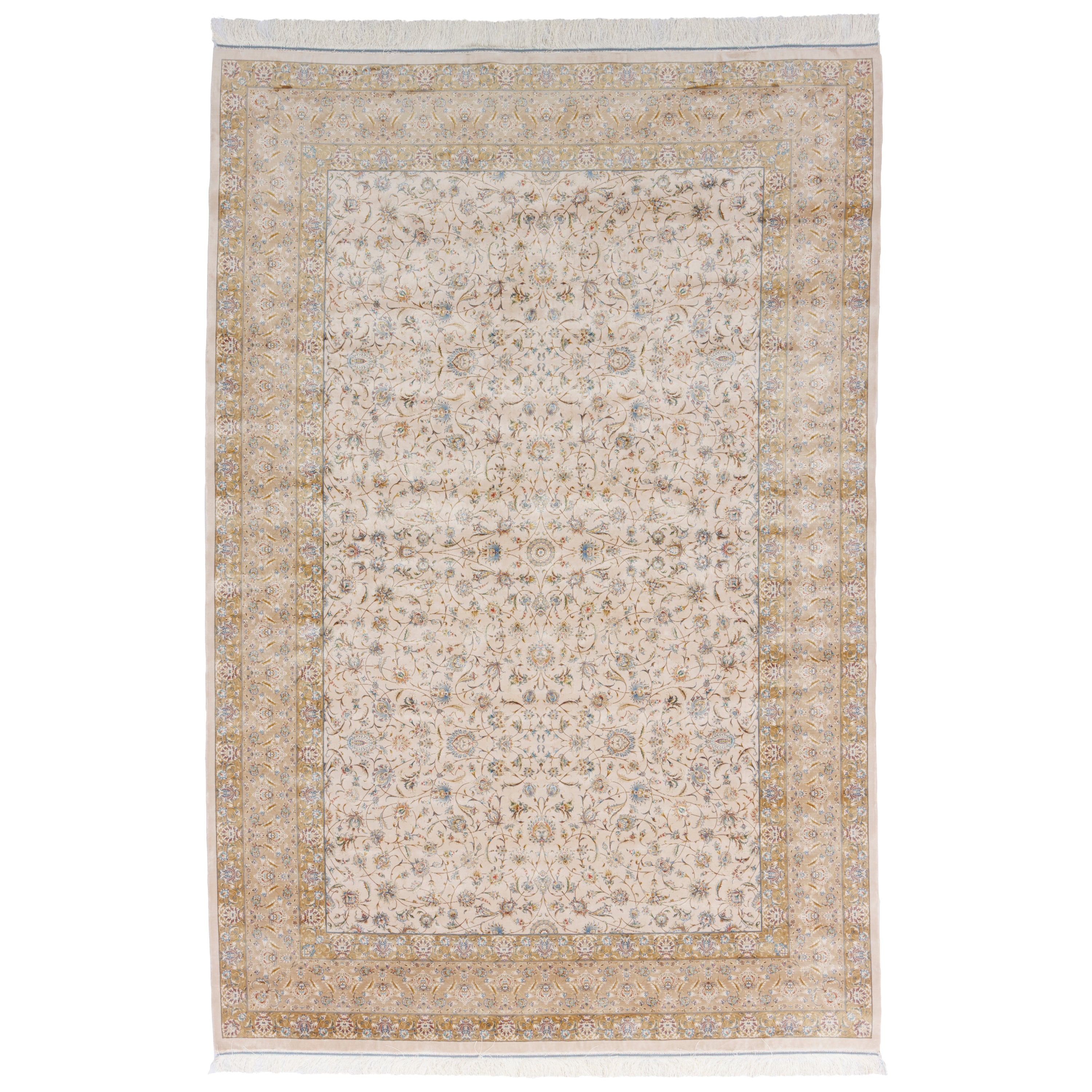 Machine-made Rug, Flowers & Leaves Scattered, Acrylic & Bamboo Silk, SPU 200175