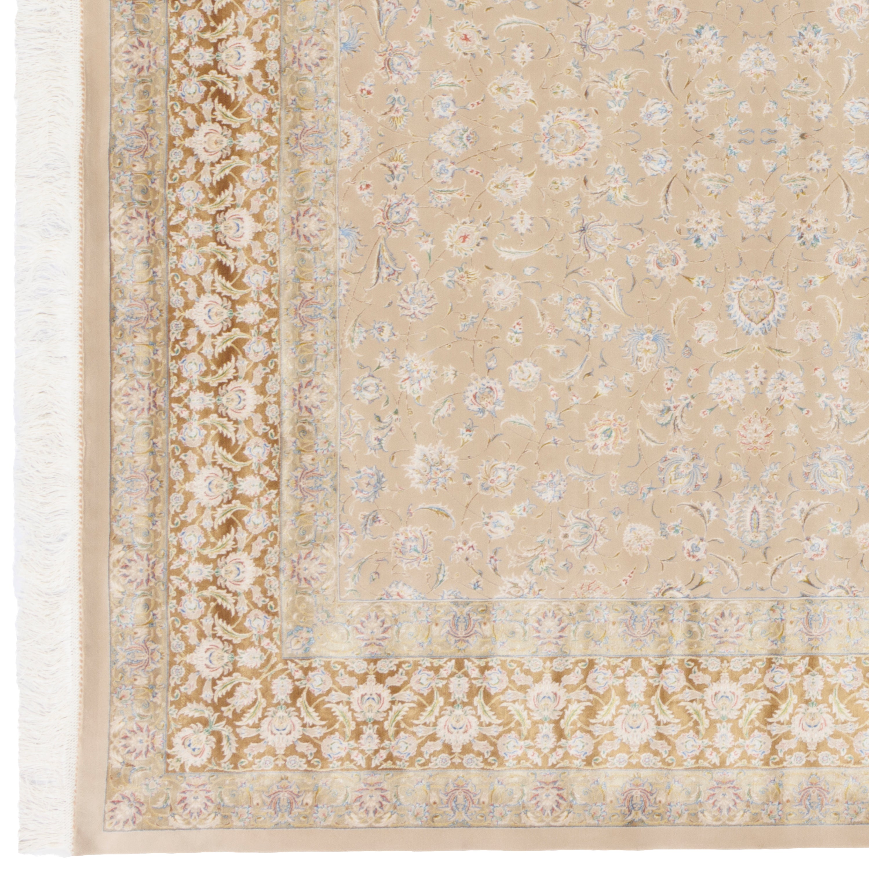 Machine-made Rug, Flowers & Leaves Scattered, Acrylic & Bamboo Silk, SPU 200175