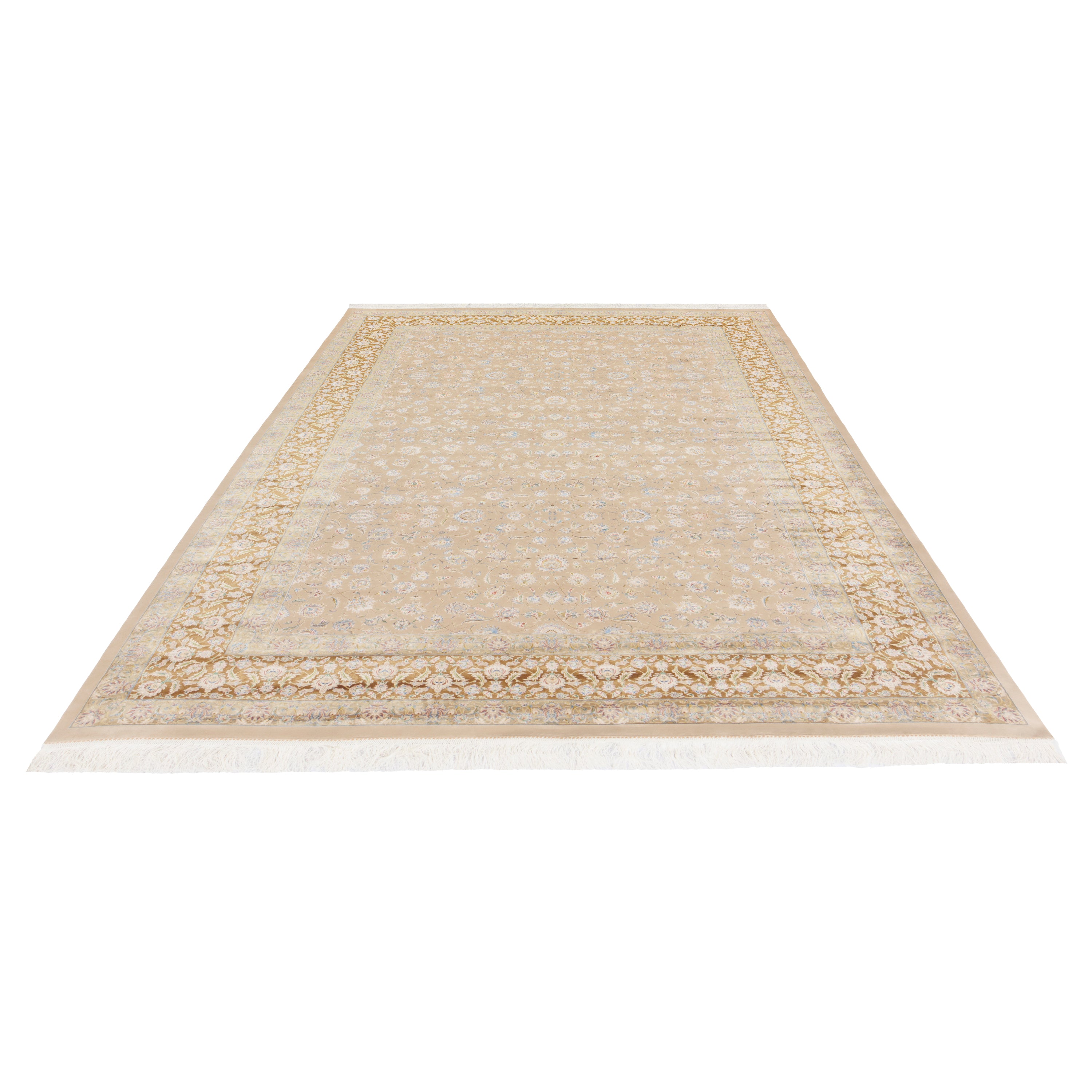 Machine-made Rug, Flowers & Leaves Scattered, Acrylic & Bamboo Silk, SPU 200175