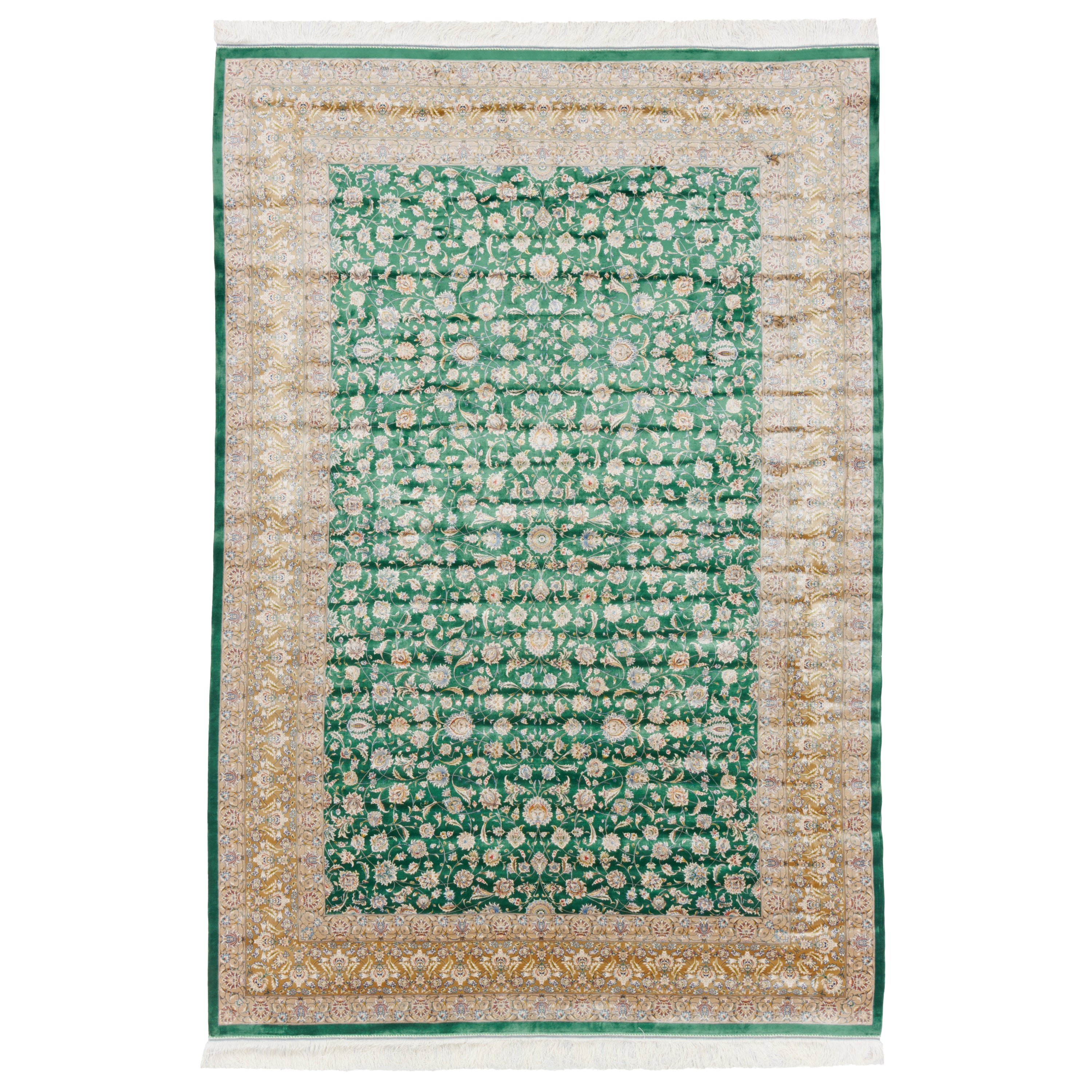 Machine-made Rug, Flowers & Leaves Scattered, Acrylic & Bamboo Silk, SPU 200175