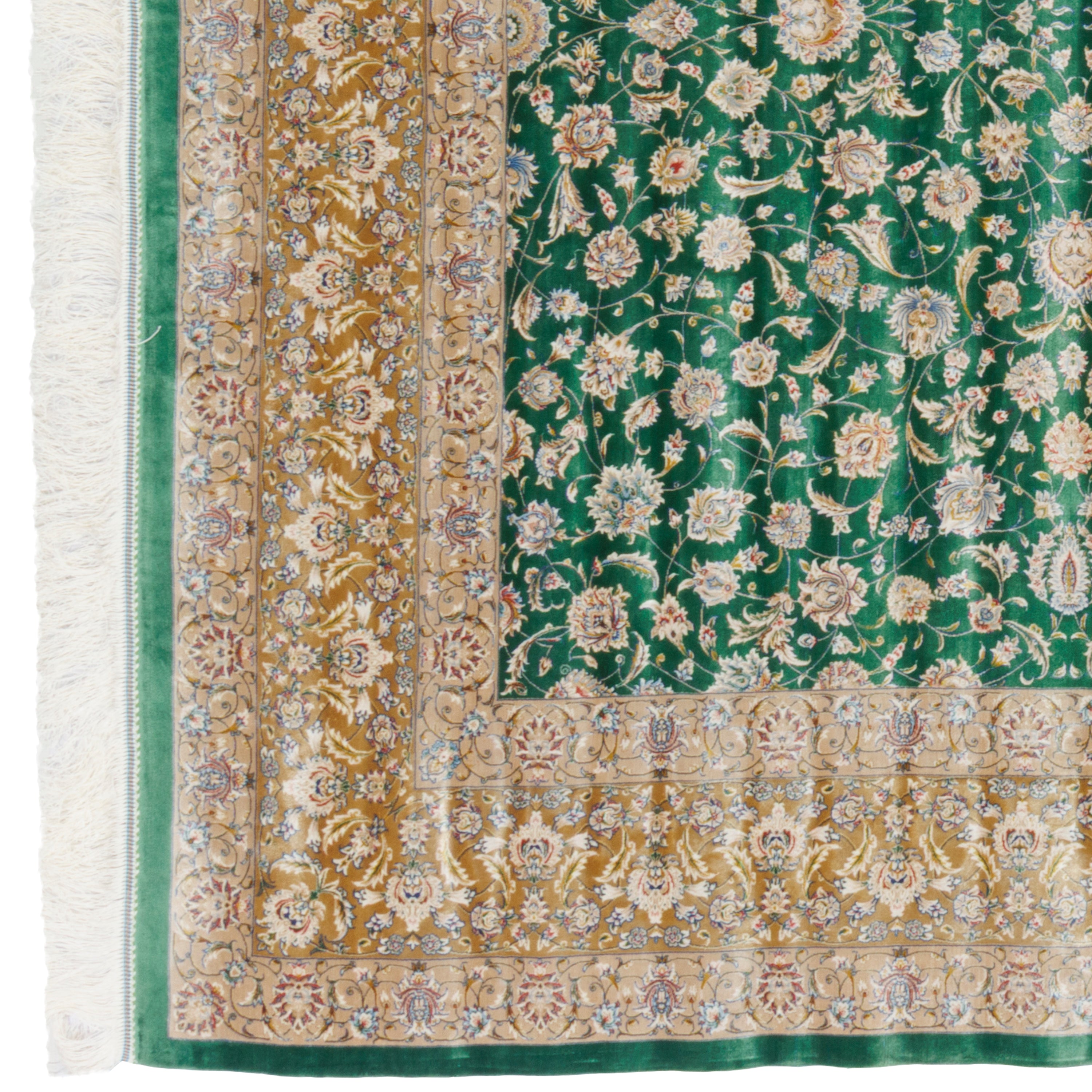 Machine-made Rug, Flowers & Leaves Scattered, Acrylic & Bamboo Silk, SPU 200175