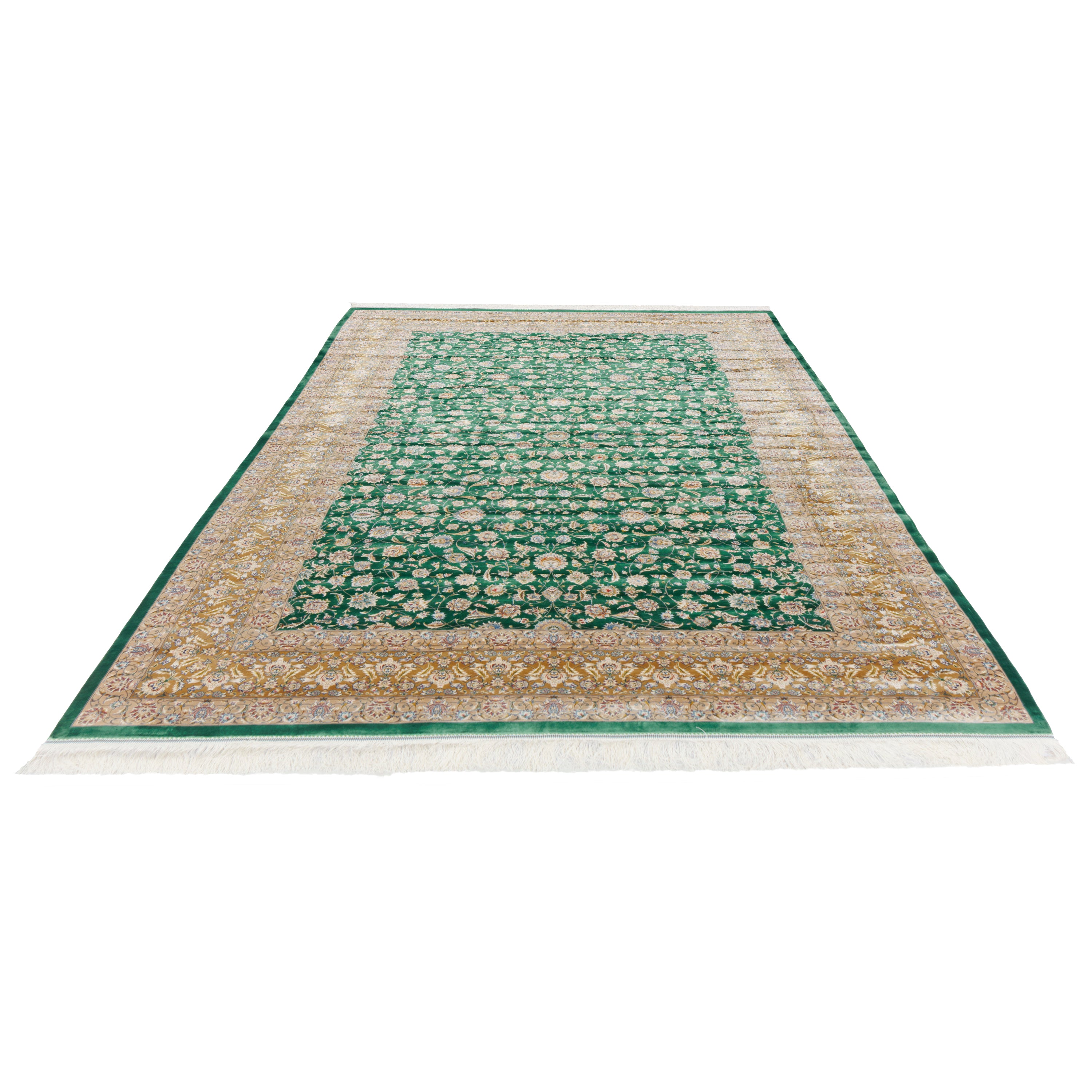 Machine-made Rug, Flowers & Leaves Scattered, Acrylic & Bamboo Silk, SPU 200175