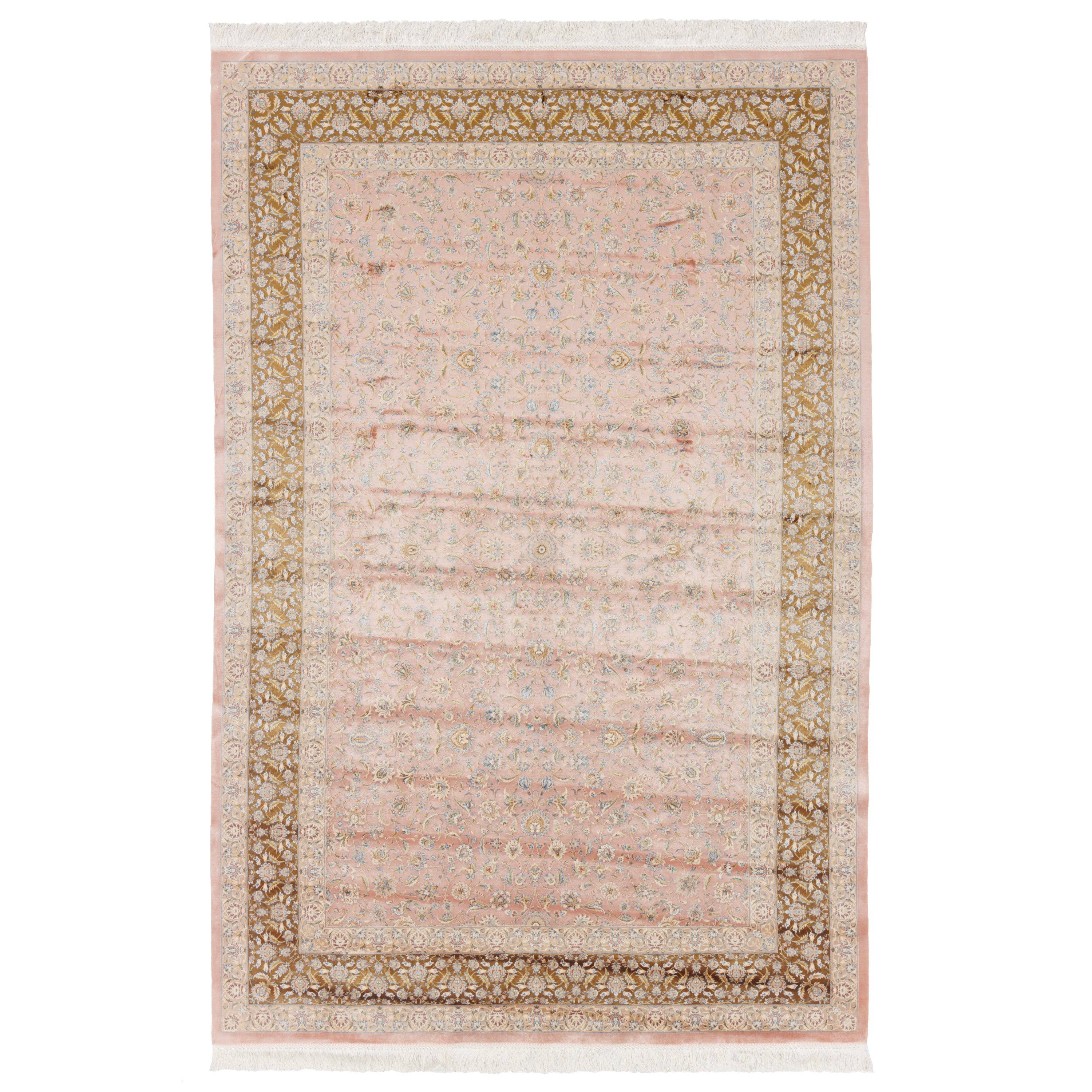 Machine-made Rug, Flowers & Leaves Scattered, Acrylic & Bamboo Silk, SPU 200175