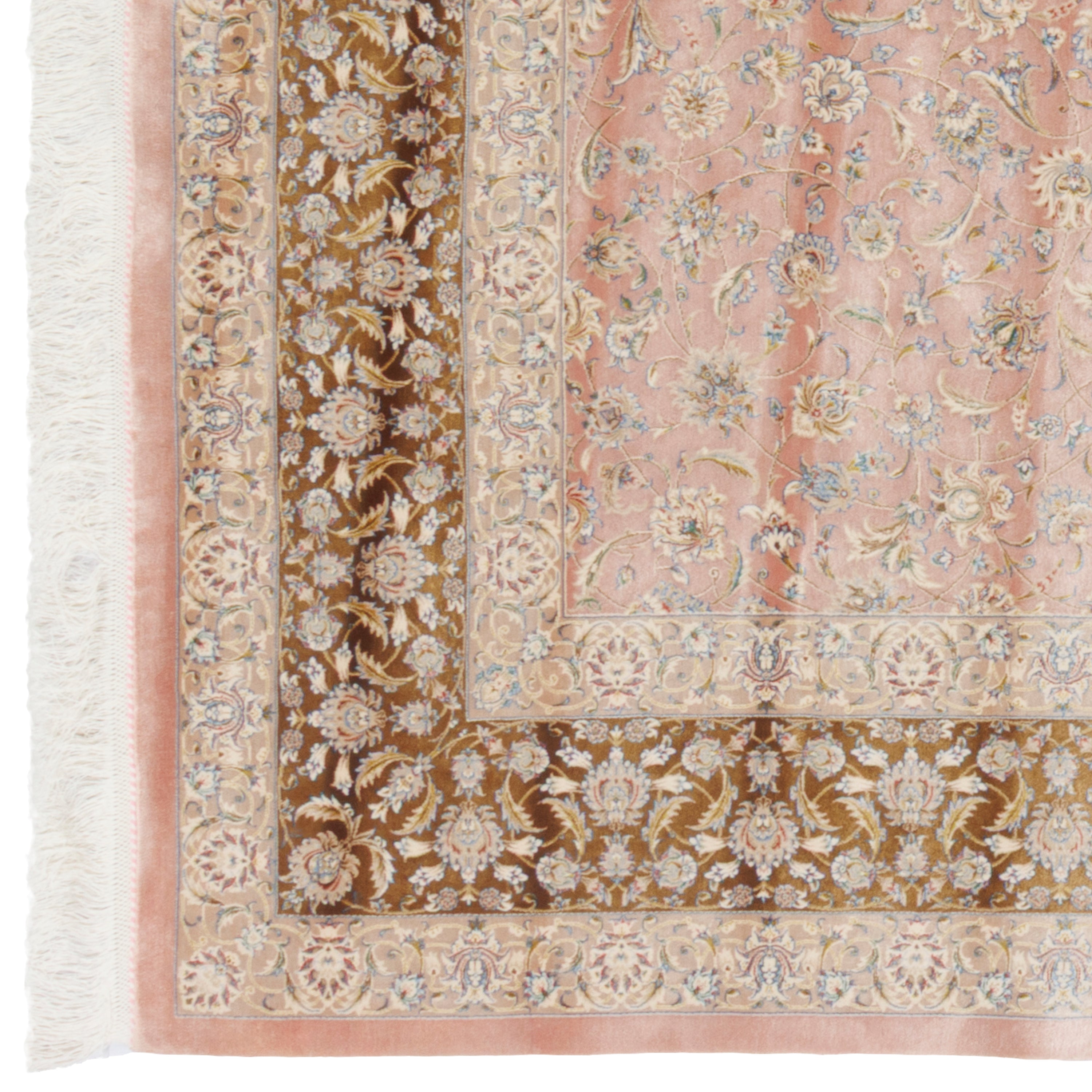Machine-made Rug, Flowers & Leaves Scattered, Acrylic & Bamboo Silk, SPU 200175