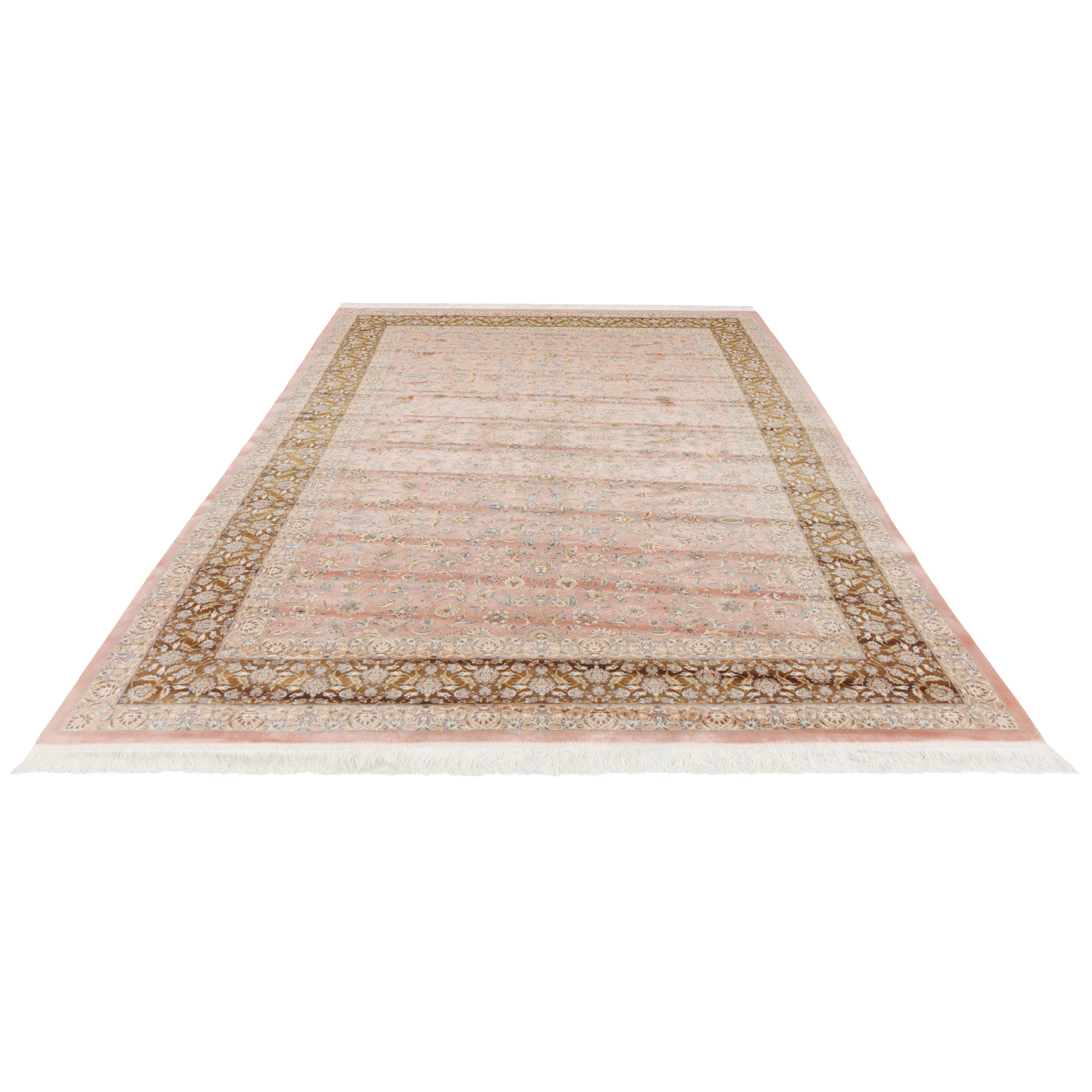 Machine-made Rug, Flowers & Leaves Scattered, Acrylic & Bamboo Silk, SPU 200175