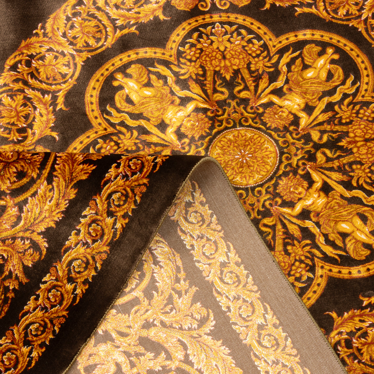Acrylic + Bamboo Silk Central Medallion Machine-made Carpet, Design 00663