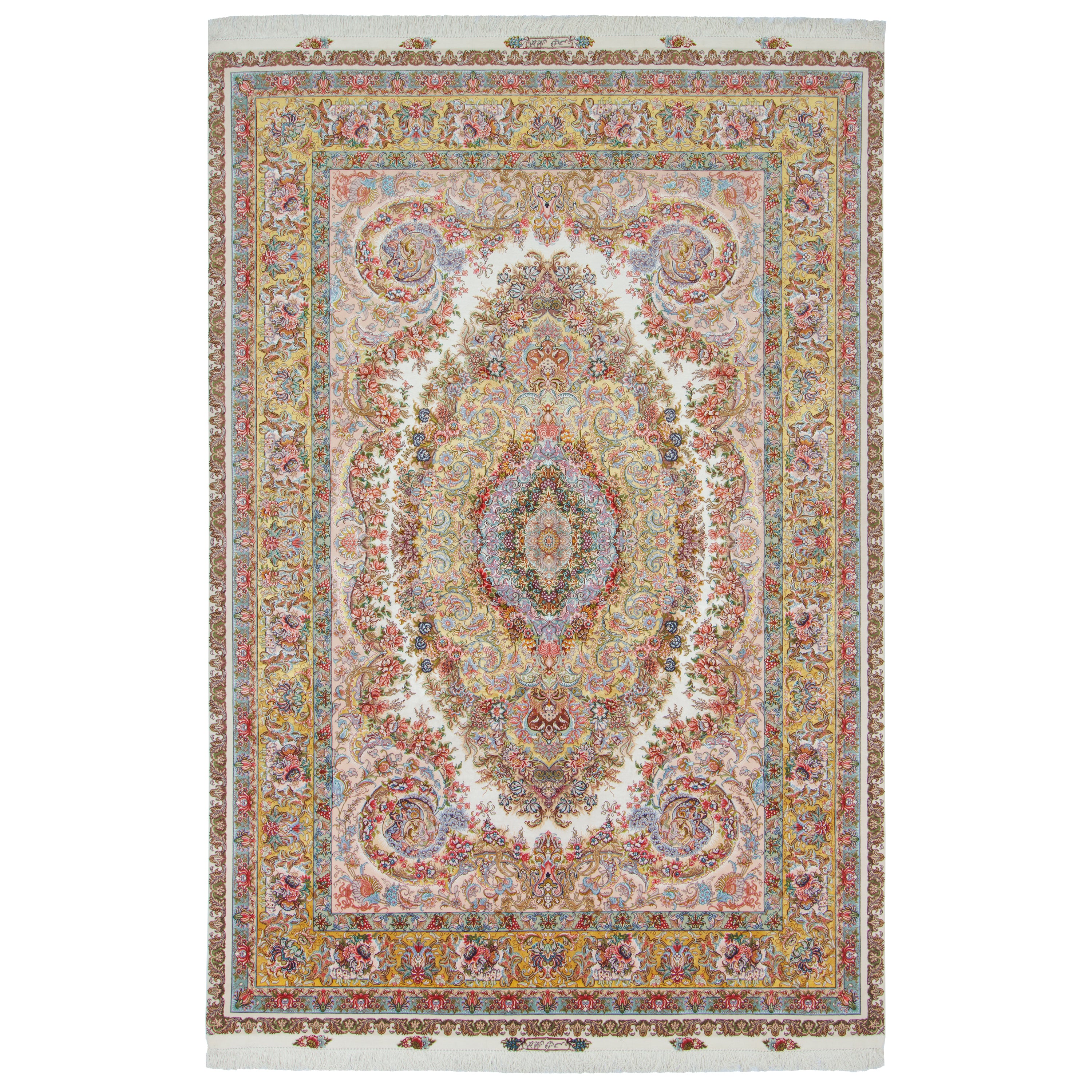 Tabriz Handmade Carpet — Lachak Toranj | Silk Pile / Silk Warp | 245 × 360 cm | SKU 10800807