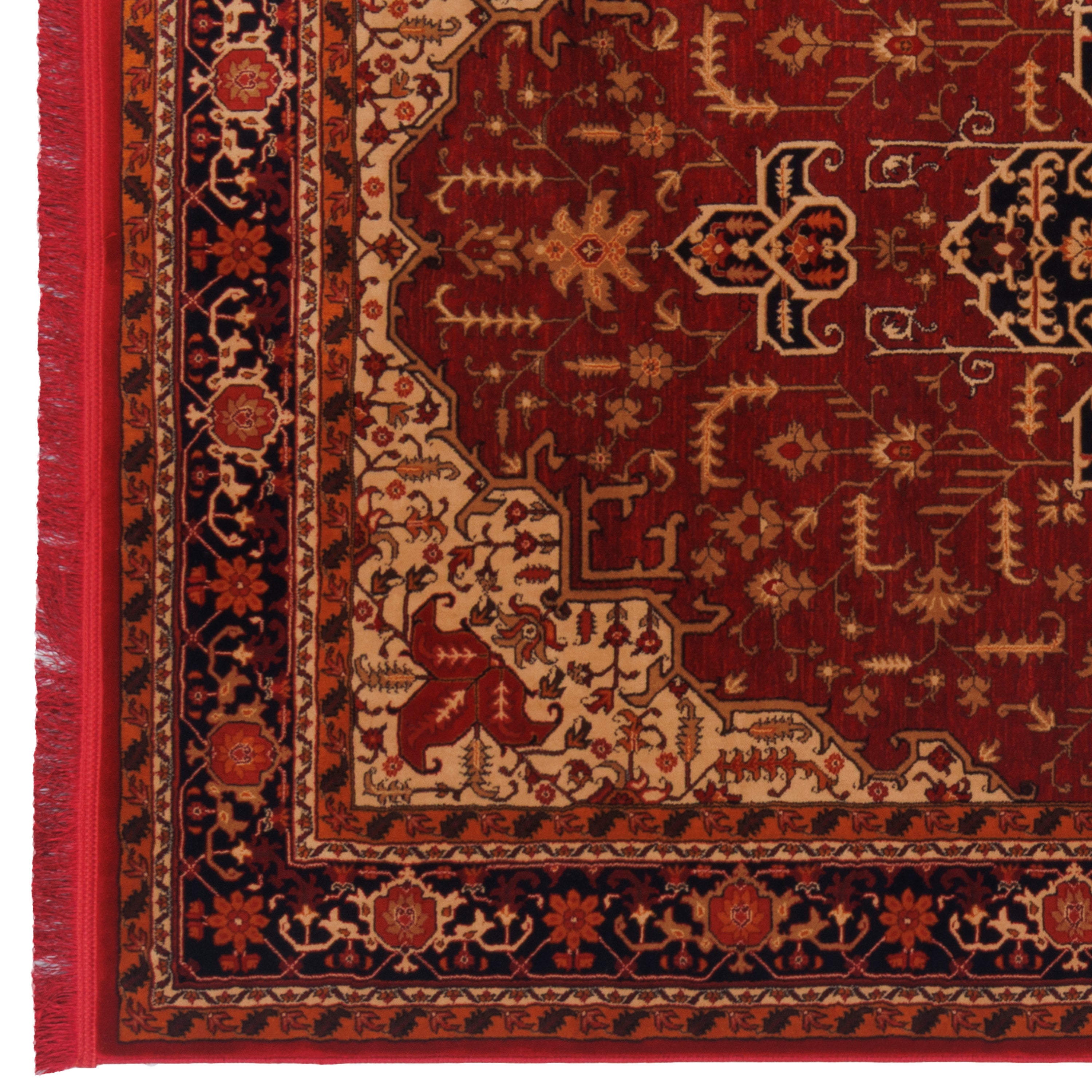 Machine-made Rug, Geometric Medallion & Corner, Polyester & Linen, SPU 400144