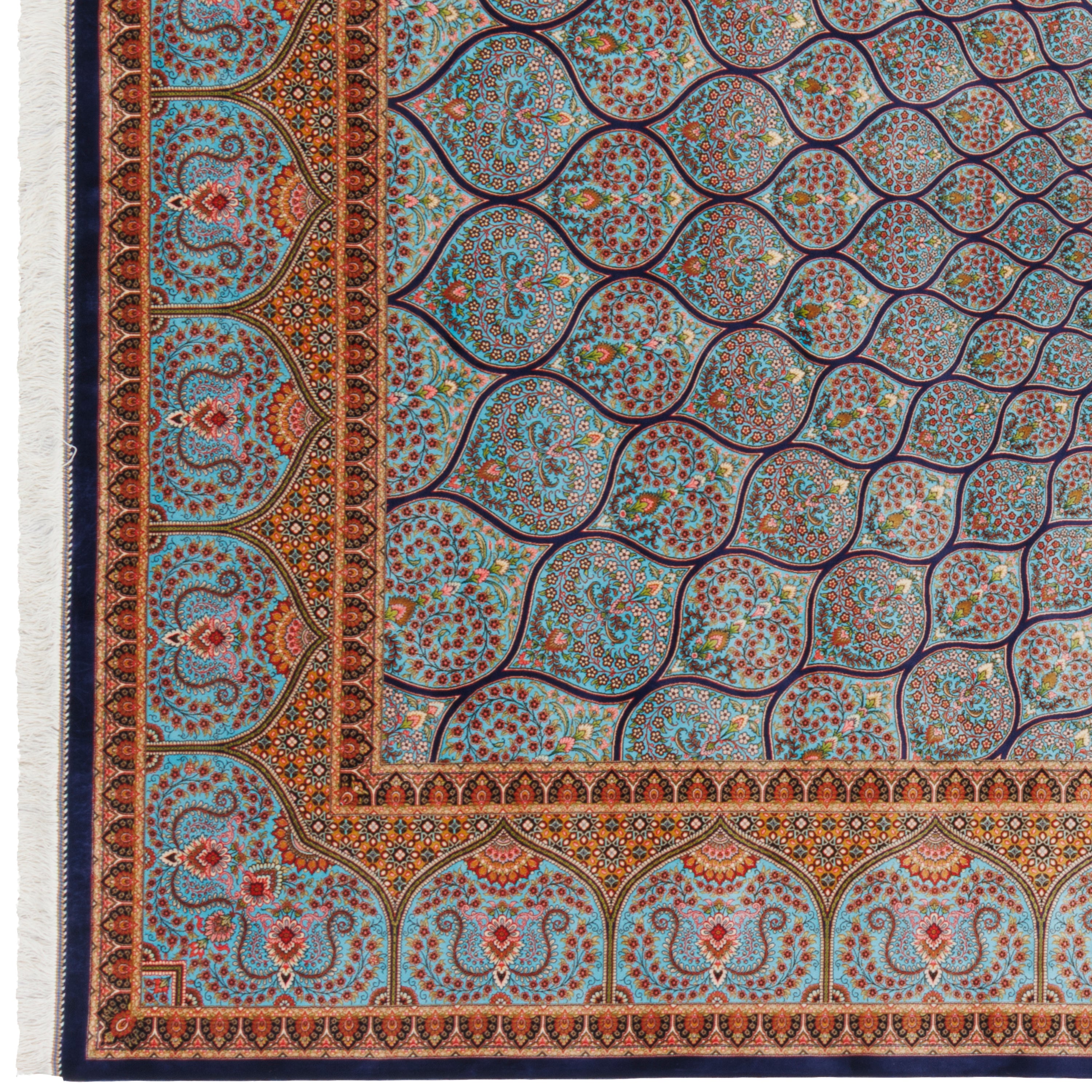 Machine-made Rug, Flowers & Leaves Dome, Bamboo Silk, SPU 800043