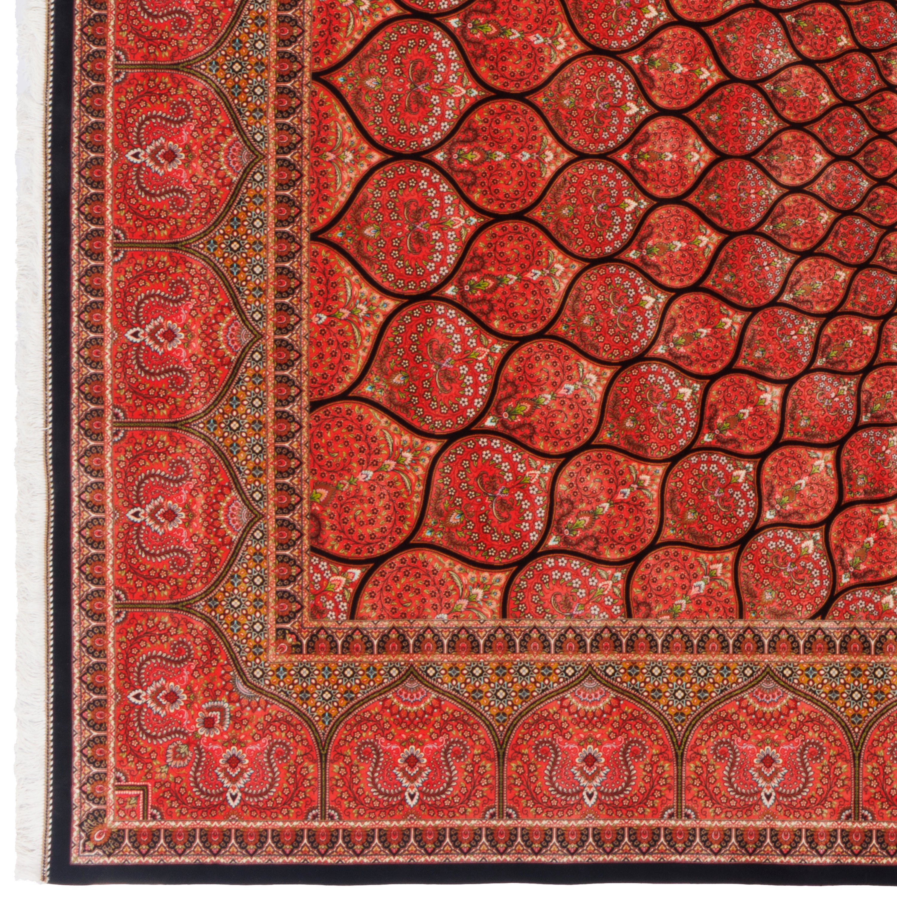 Machine-made Rug, Flowers & Leaves Dome, Bamboo Silk, SPU 800043