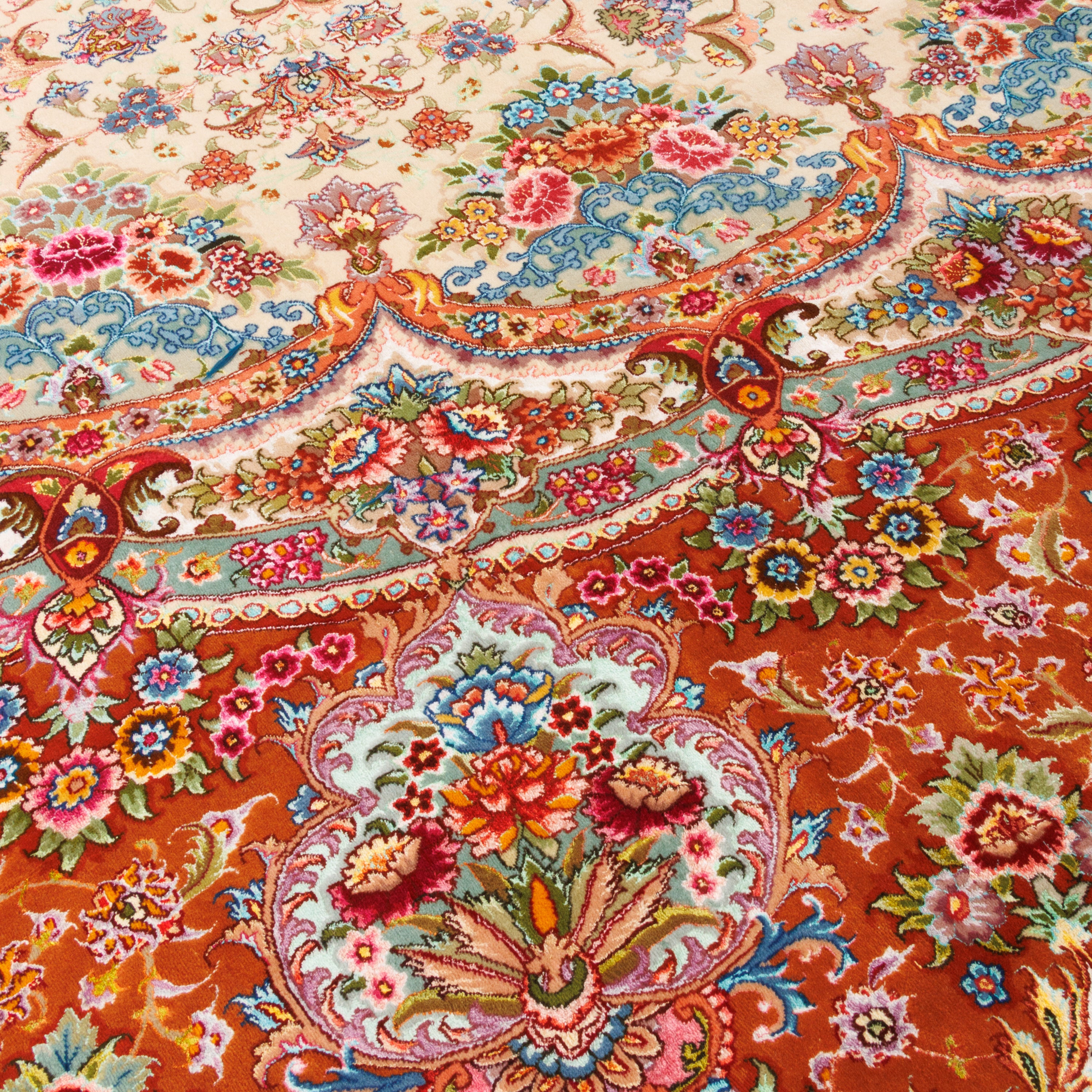 Tabriz Handmade Carpet — Toranj-dar | Silk Pile / Silk Warp | 680 × 720 cm | SKU 14801118