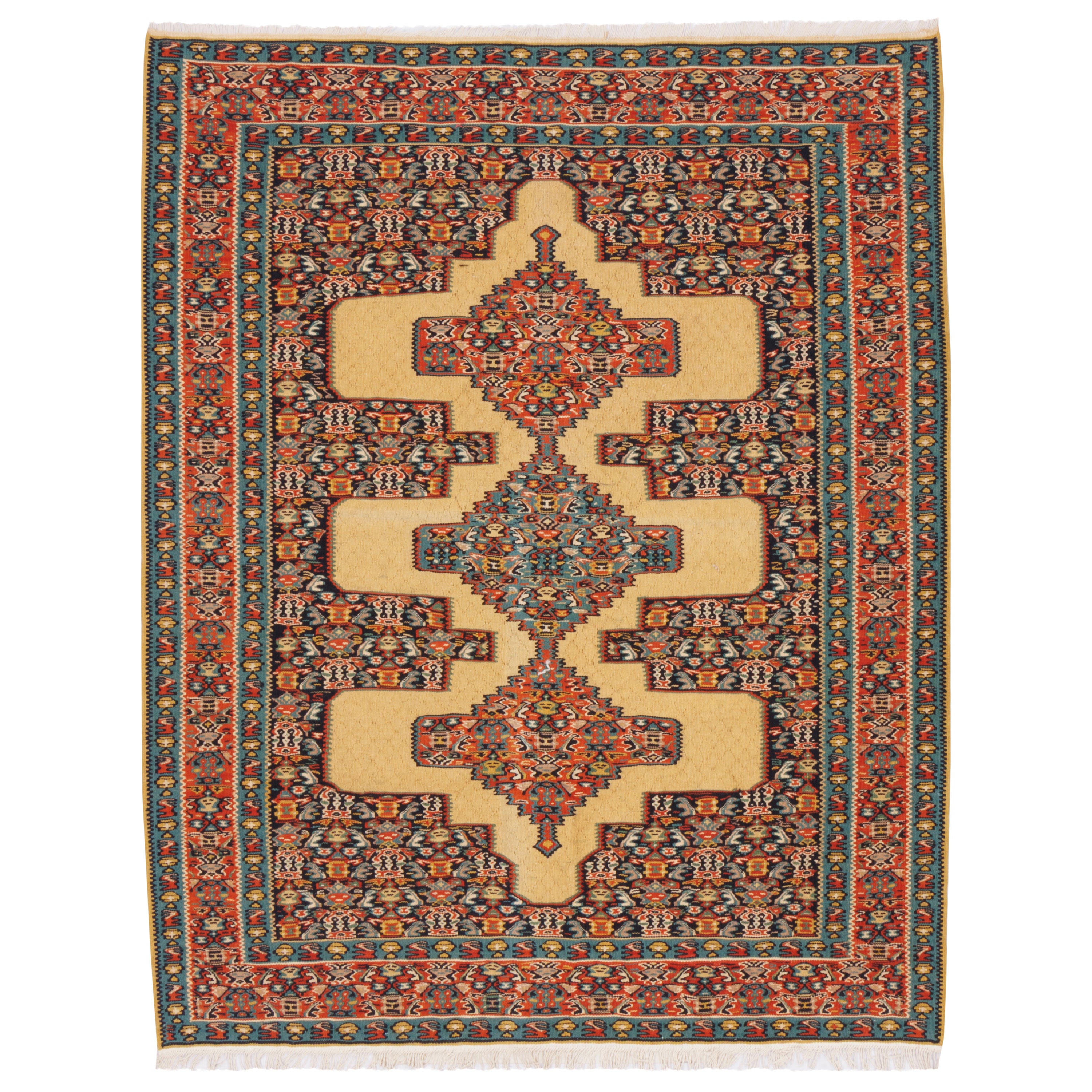 Sirjan Handmade Kilim — Sarasar | Full Wool | 126 × 158 cm | SKU 40201233