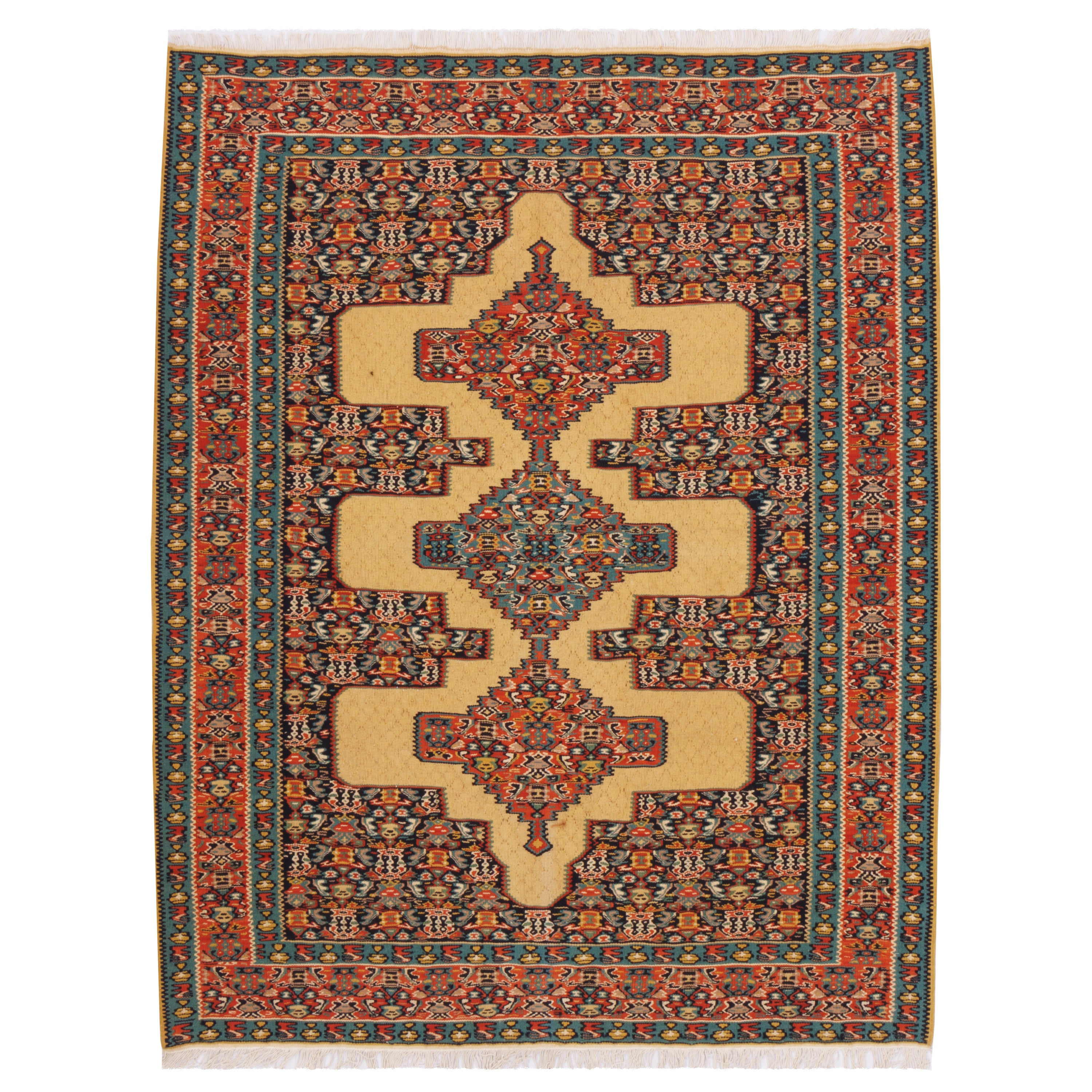 Sirjan Handmade Kilim — Toranj-dar | Full Wool | 125 × 160 cm | SKU 40201253