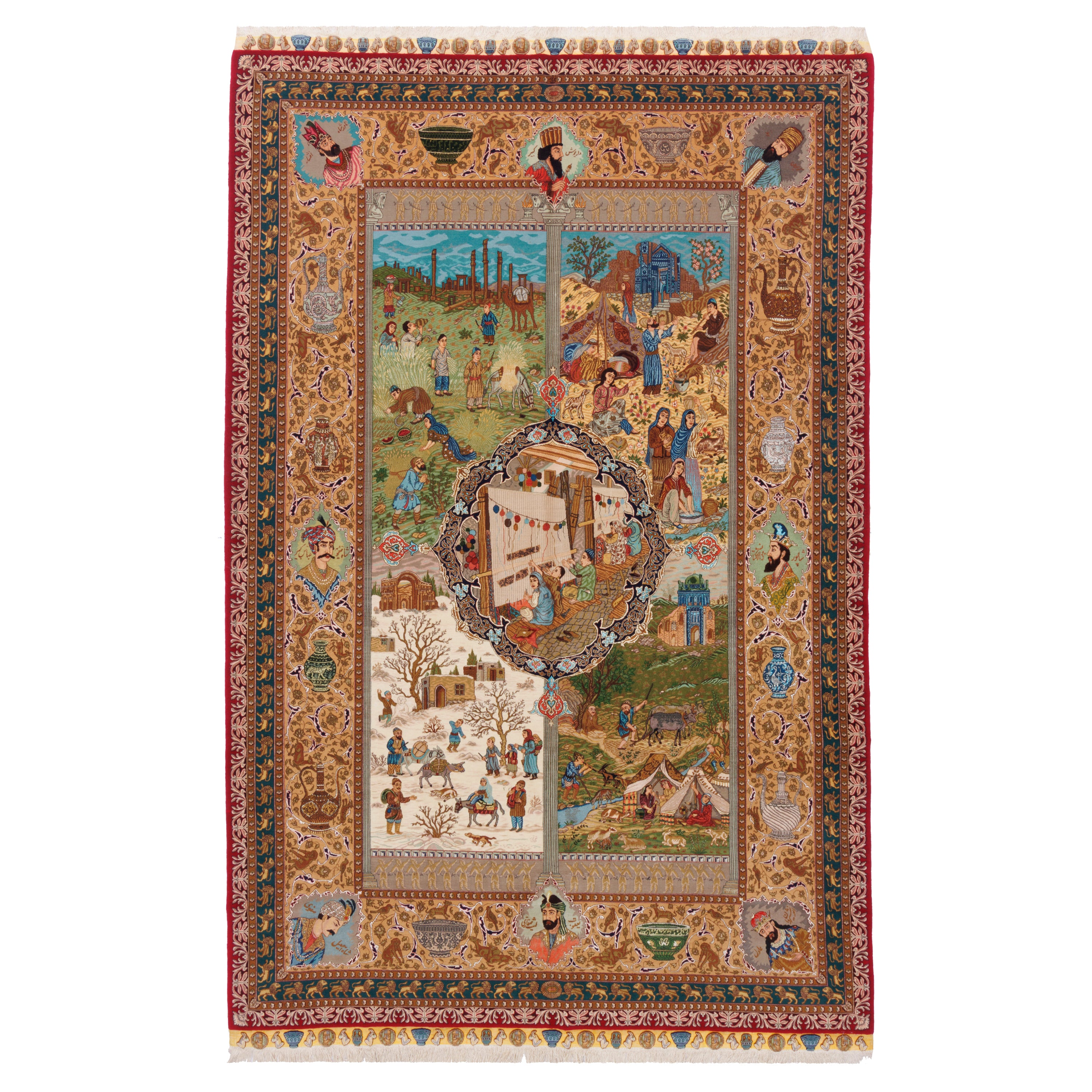 Tabriz Handmade Carpet — Sarasar | Silk Pile / Silk Warp | 207 × 312 cm | SKU 10600093