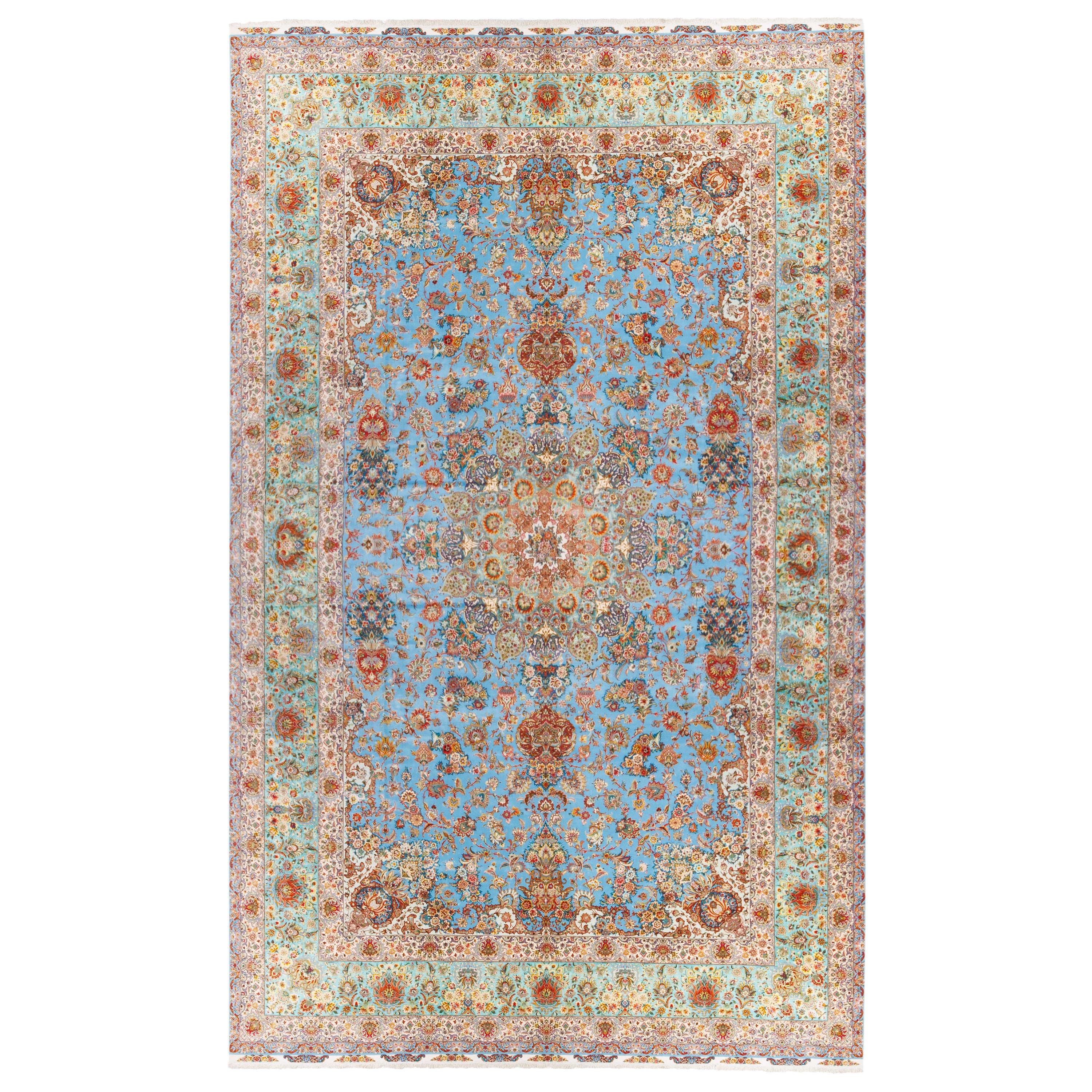 Tabriz Handmade Carpet — Lachak Toranj | Silk Pile / Silk Warp | 500 × 800 cm | SKU 14000762