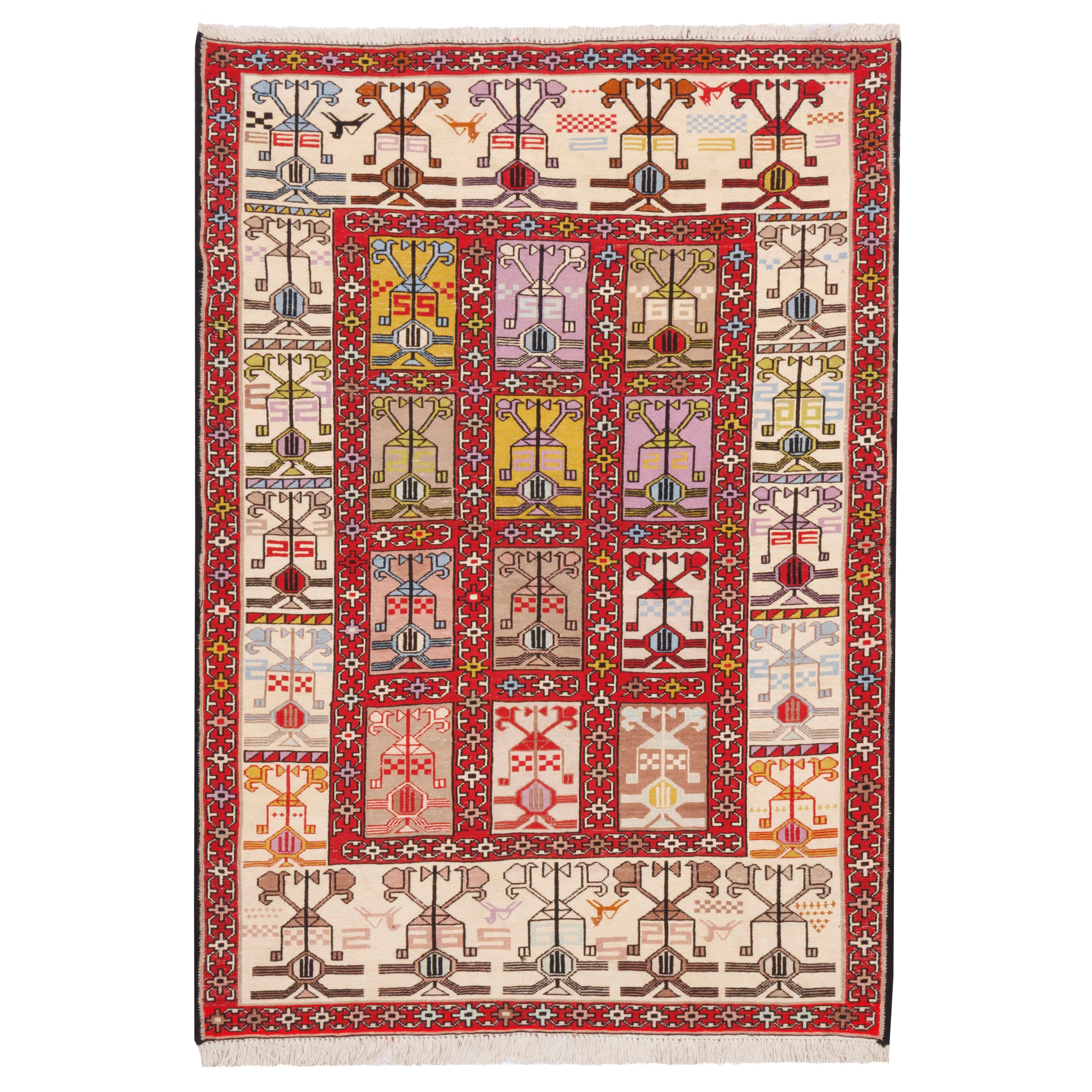Sirjan Handmade Kilim — Sarasar | Full Wool | 100 × 140 cm | SKU 40101272