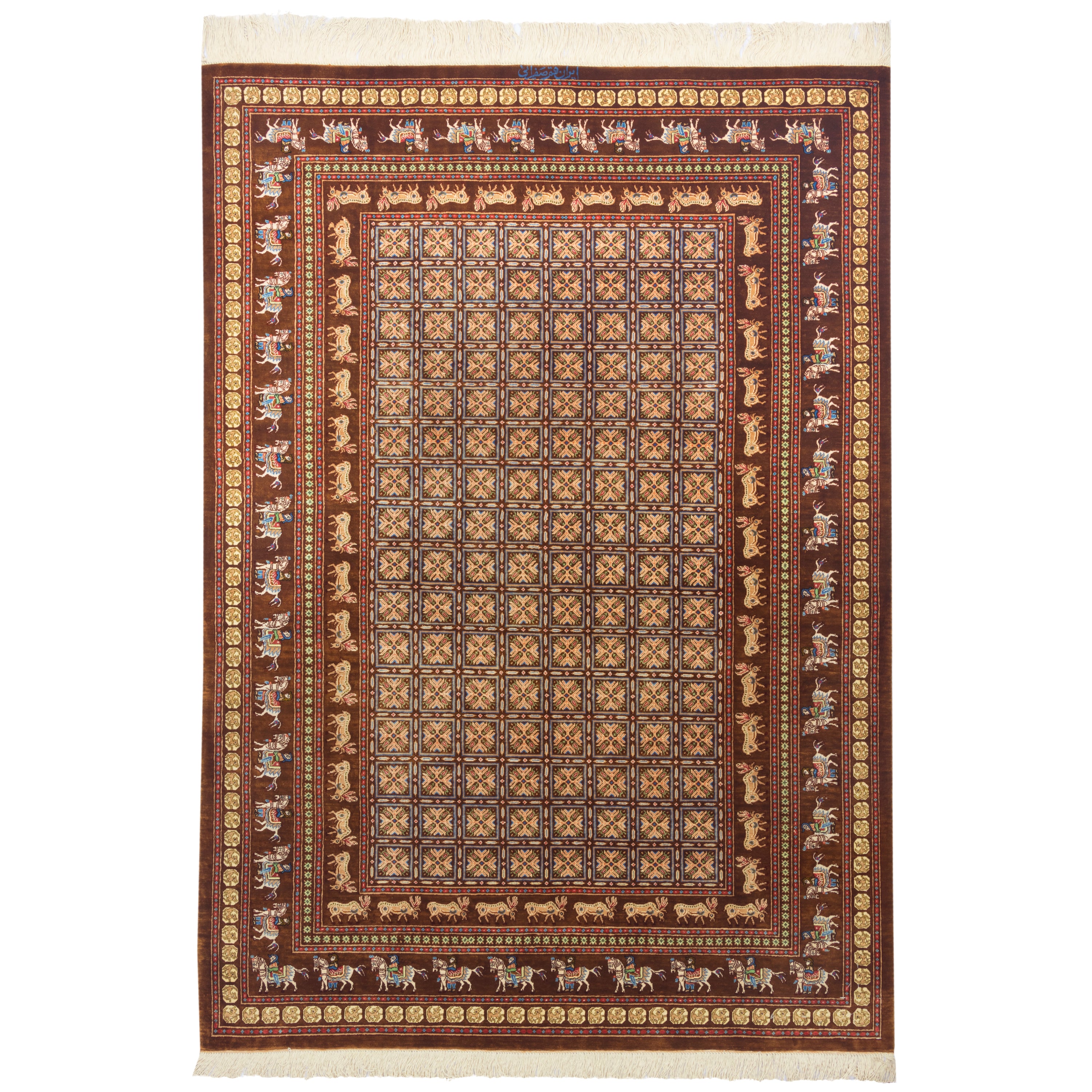 Qom Handmade Carpet — Sarasar | Full Silk | 98 × 140 cm | SKU 10100207