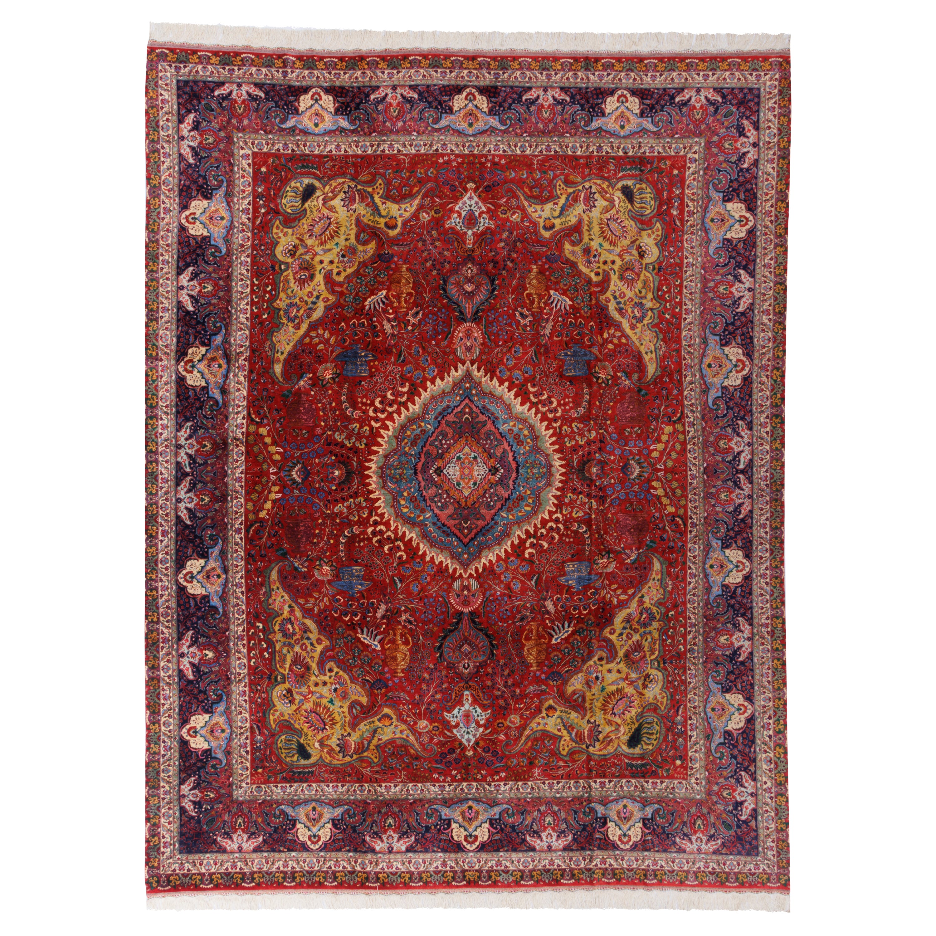 Tabriz Handmade Carpet — Lachak Toranj | Full Silk | 300 × 385 cm | SKU 11100130