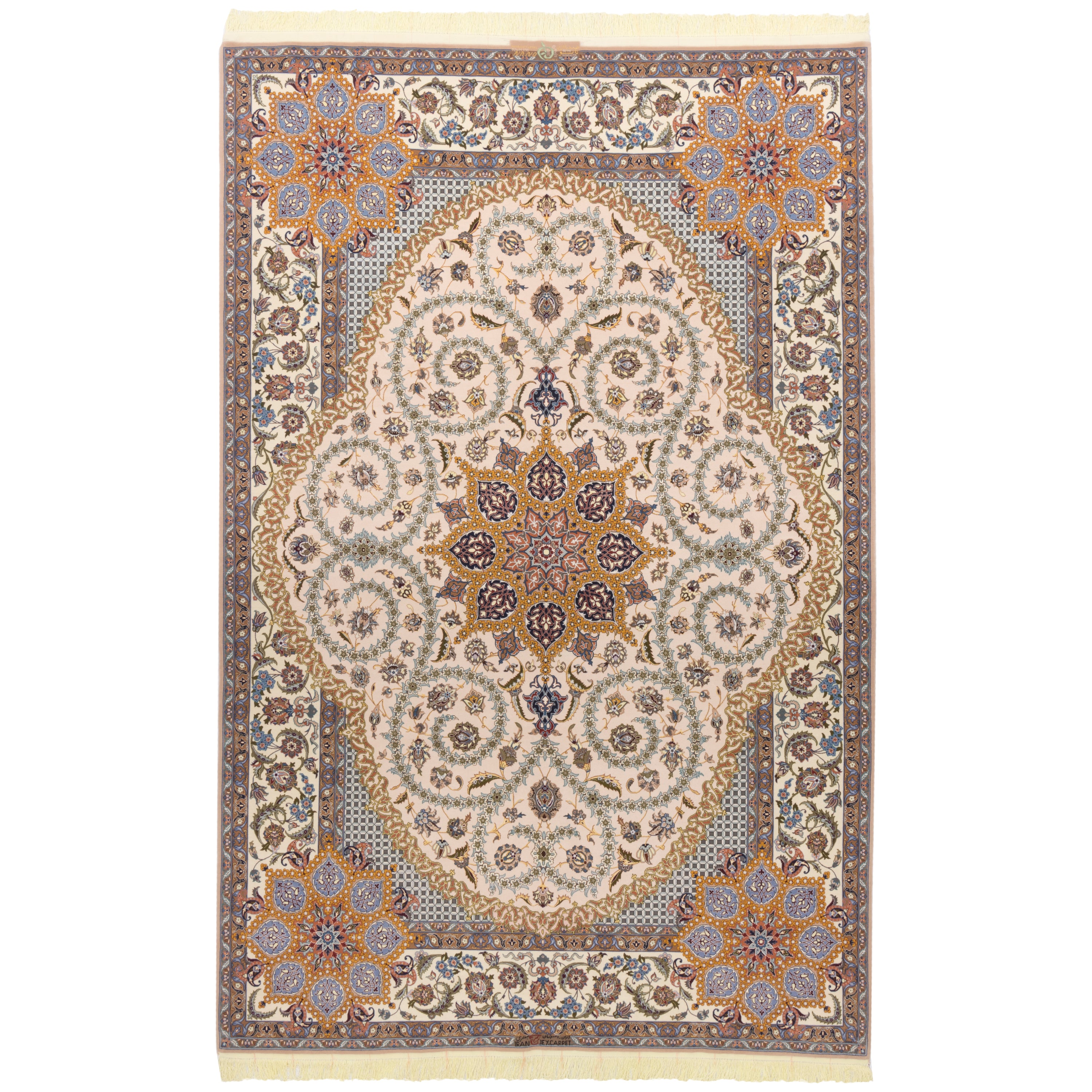 Isfahan Handmade Carpet — Lachak Toranj | Silk Pile / Silk Warp | 208 × 308 cm | SKU 10600977