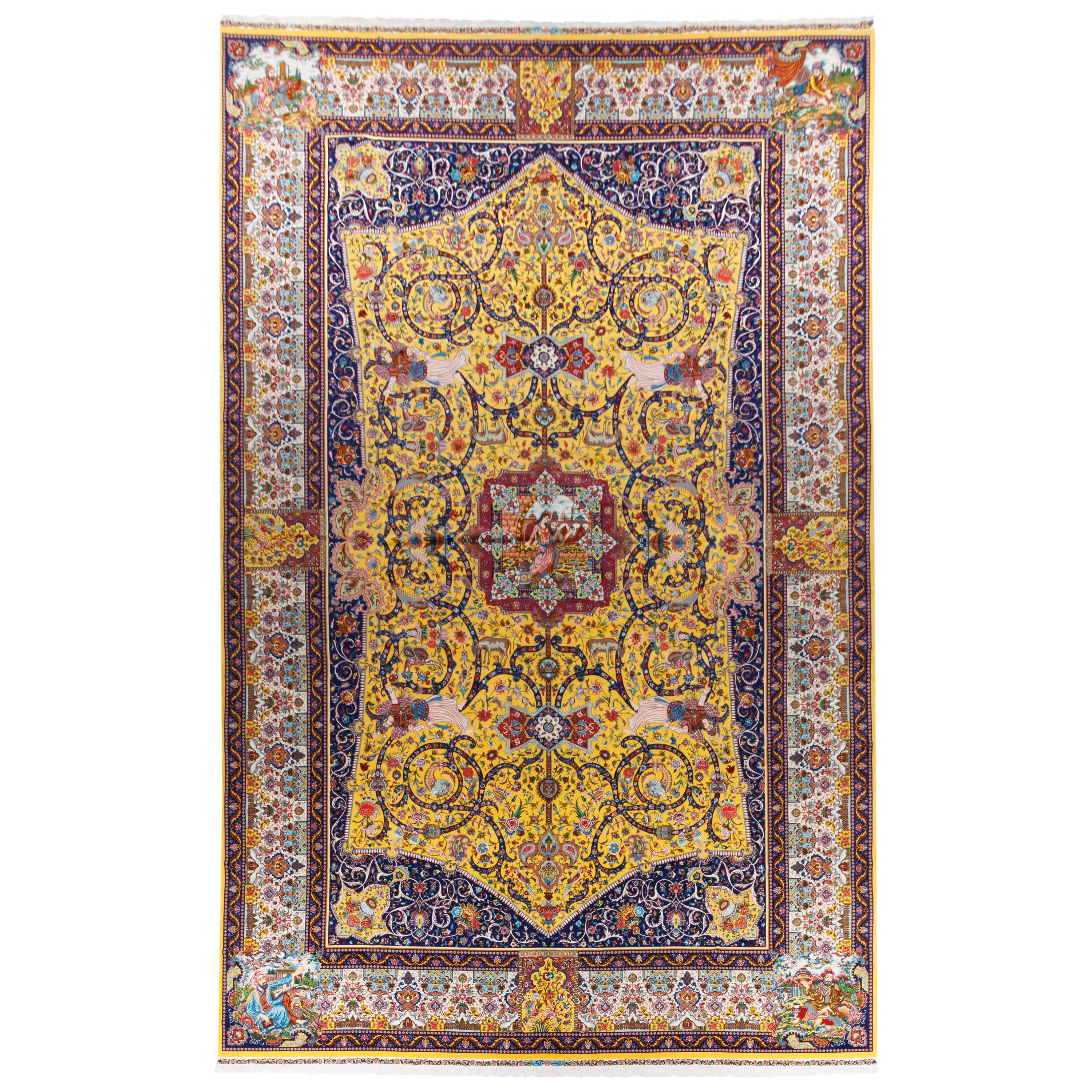 Tabriz Handmade Carpet — Toranj-dar | Silk Pile / Silk Warp | 503 × 804 cm | SKU 14000759