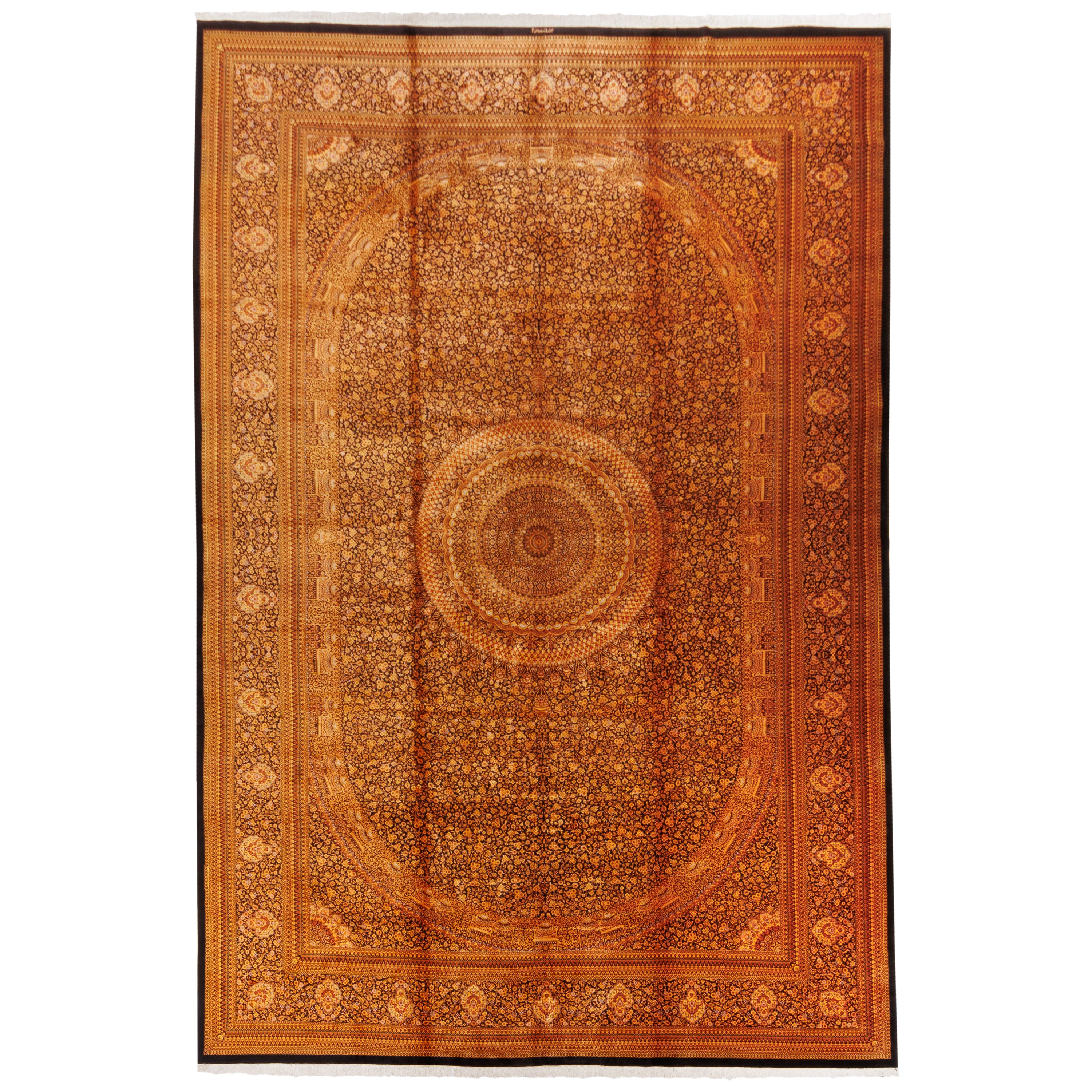 Qom Handmade Carpet — Lachak Toranj | Full Silk | 392 × 589 cm | SKU 12300747
