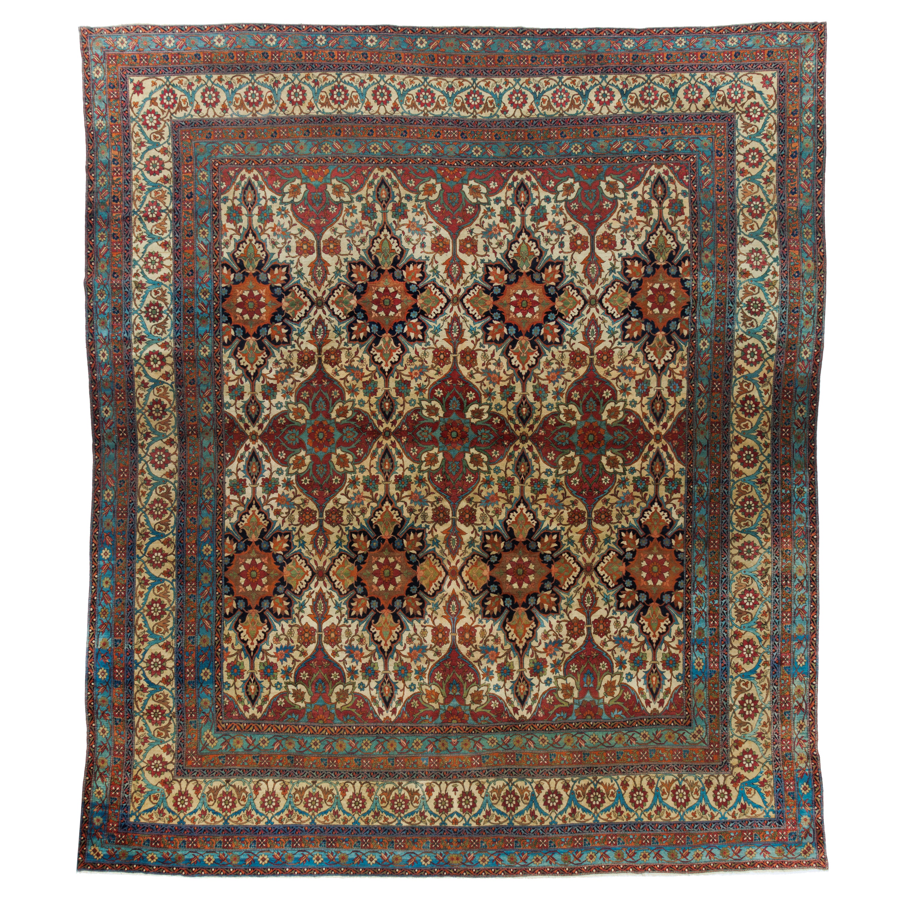 Kerman Handmade Carpet — Sarasar Toranj | Wool / Cotton Warp | 415 × 480 cm | SKU 11900128